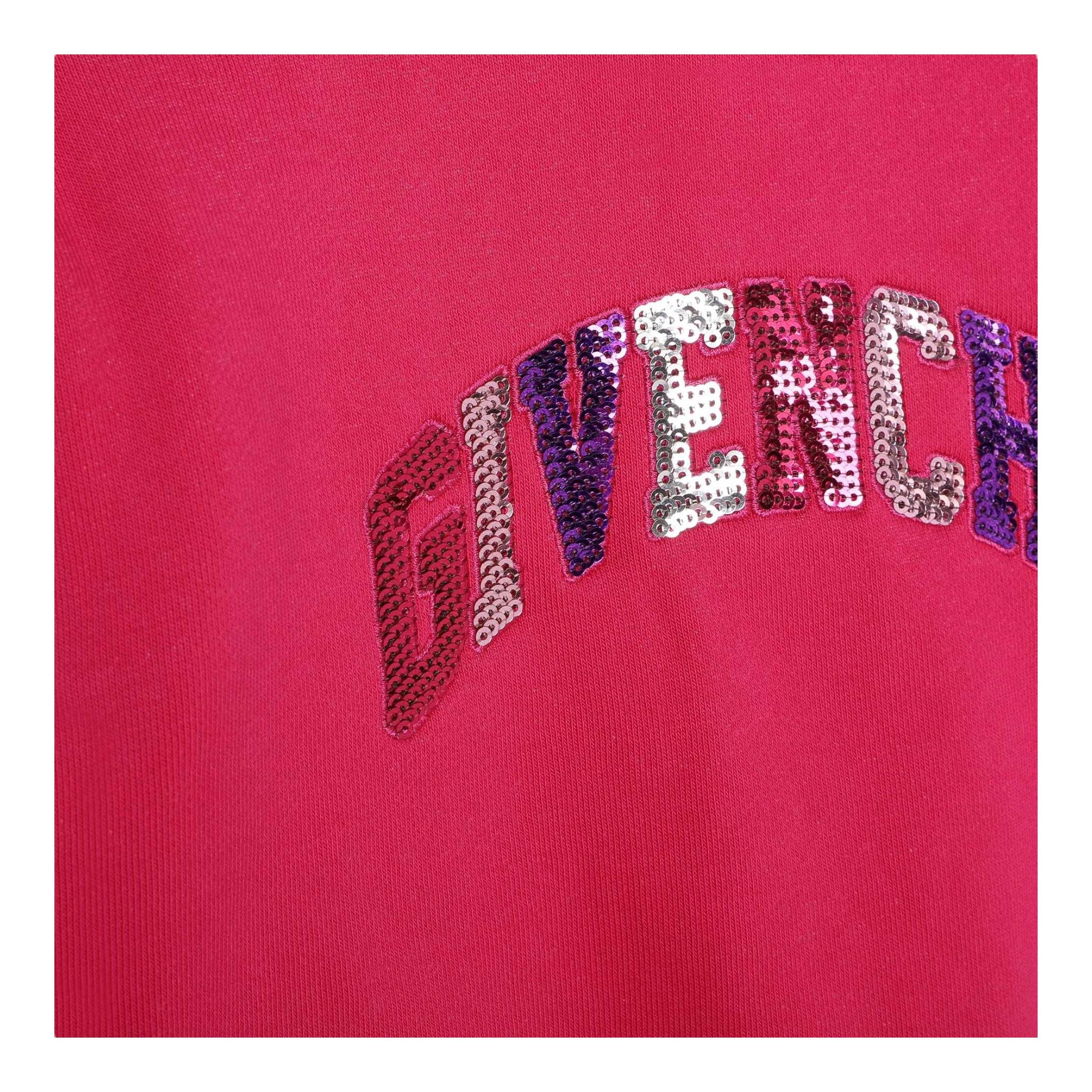 GIVENCHY felpa chiusa girocollo tinta unita con stampa paillettata Fuxia per Neonata H05287 FUXIA GIVENCHY