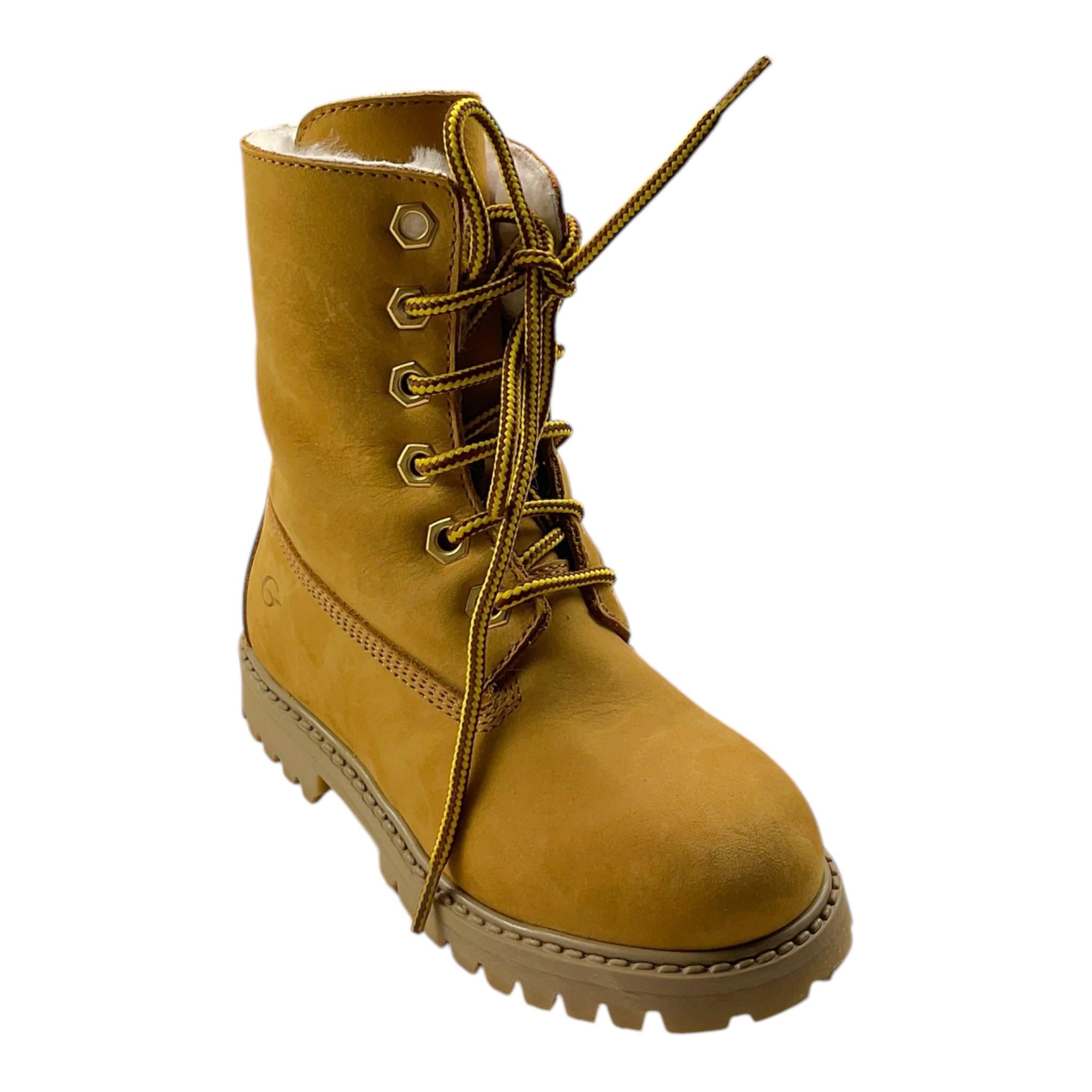 GALLUCCI stivaletto tinta unita con lacci Cammello per Bambino J01077AM CAMMELLO GALLUCCI