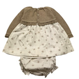 ELISABETTA FRANCHI set abito bicolore con culotte Beige/bianco per Neonata 004121903 BEIGE/BIANCO ELISABETTA FRANCHI