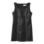 ELISABETTA FRANCHI abito giromanica tinta unita in ecopelle Nero per Bambina EFAB540X NERO ELISABETTA FRANCHI