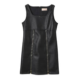 ELISABETTA FRANCHI abito giromanica tinta unita in ecopelle Nero per Bambina EFAB540X NERO ELISABETTA FRANCHI