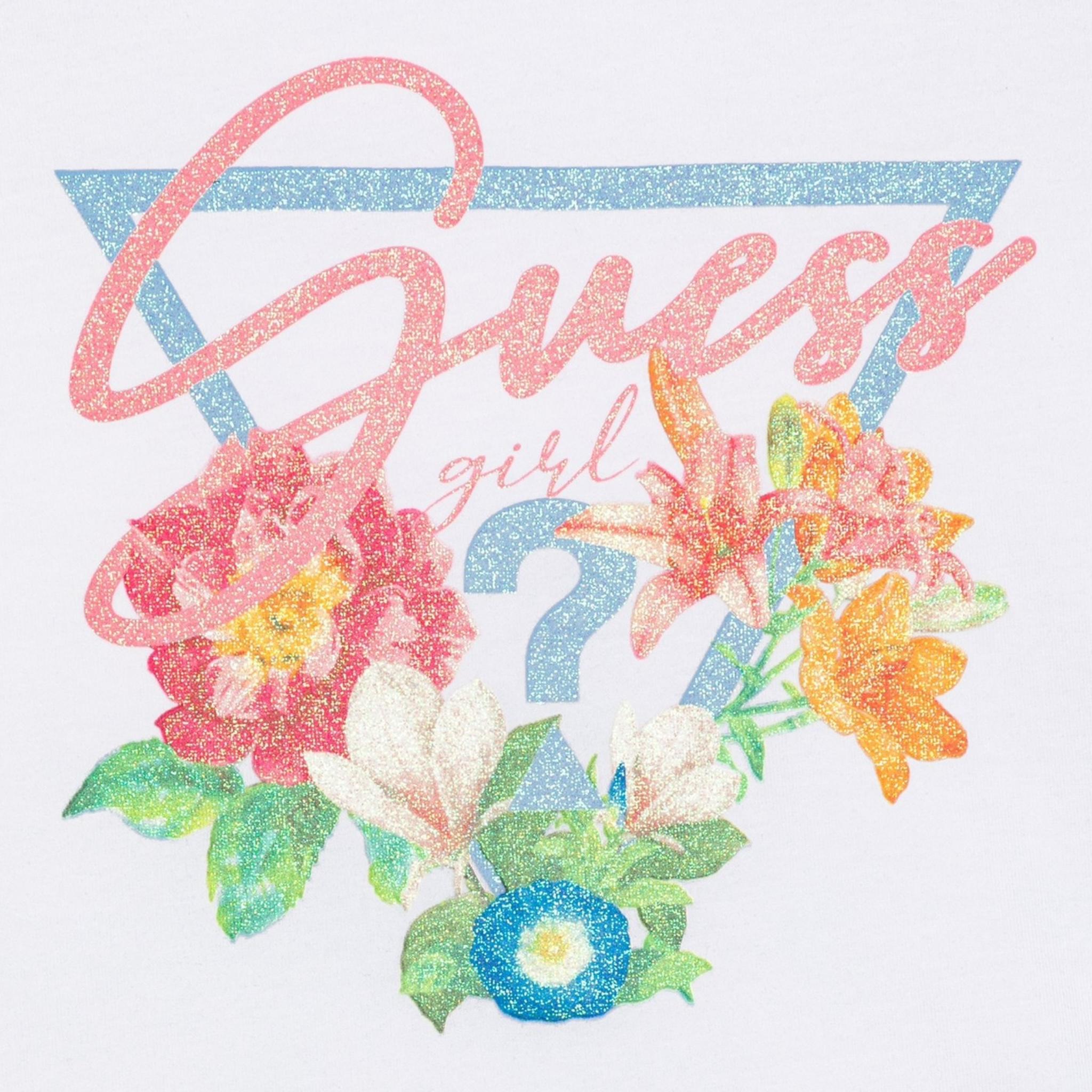 GUESS shirt tinta unita girocollo con stampa Bianco per Bambina J4YI38K6YW4 BIANCO GUESS