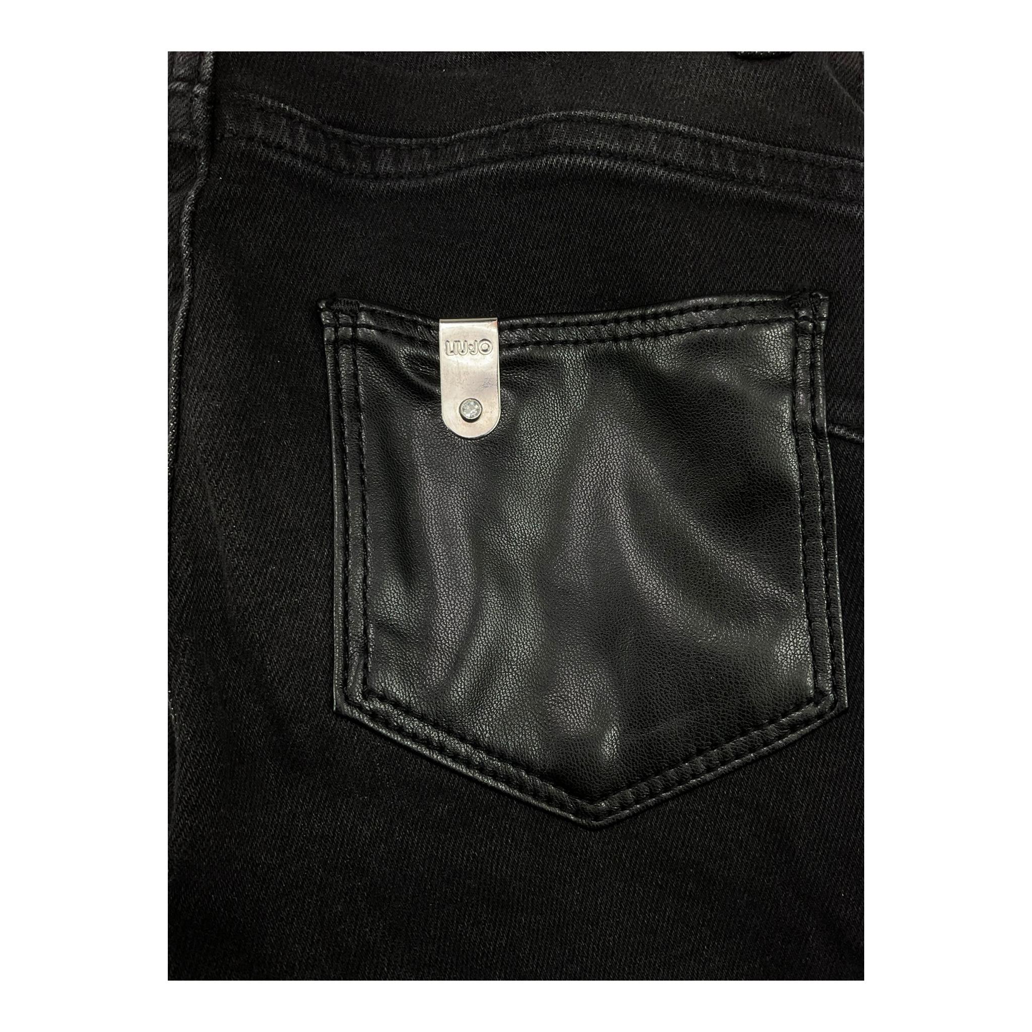 LIU JO jeans modello a zampa tinta unita con girovita regolabile Nero per Bambina GF3133 NERO LIU JO
