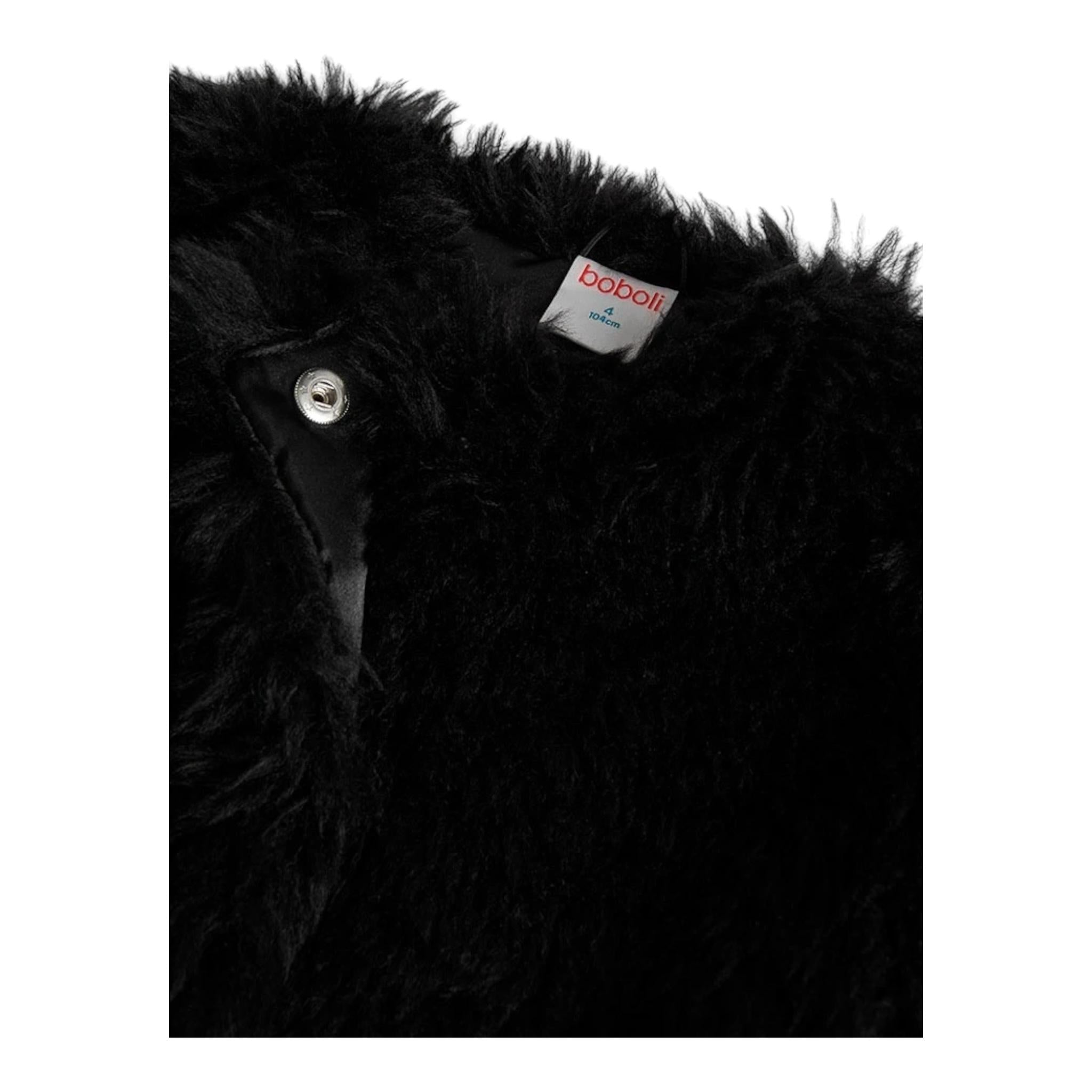BOBOLI pelliccia tinta unita con bottoni Nero per Bambina 45154 NERO BOBOLI