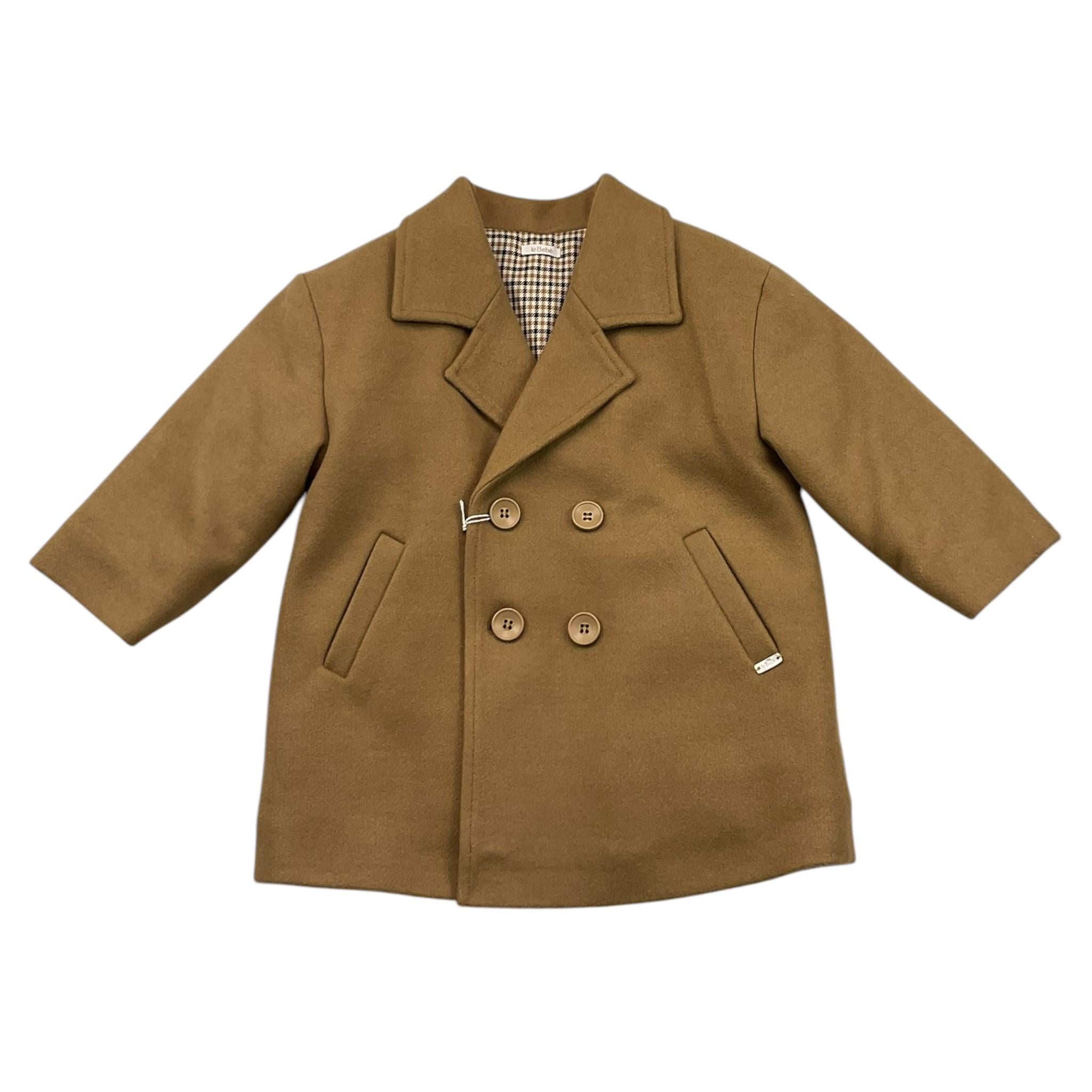 LE BEBE' cappotto tinta unita doppiopetto Biscotto per Neonato LBB5191 BISCOTTO LE BEBE'