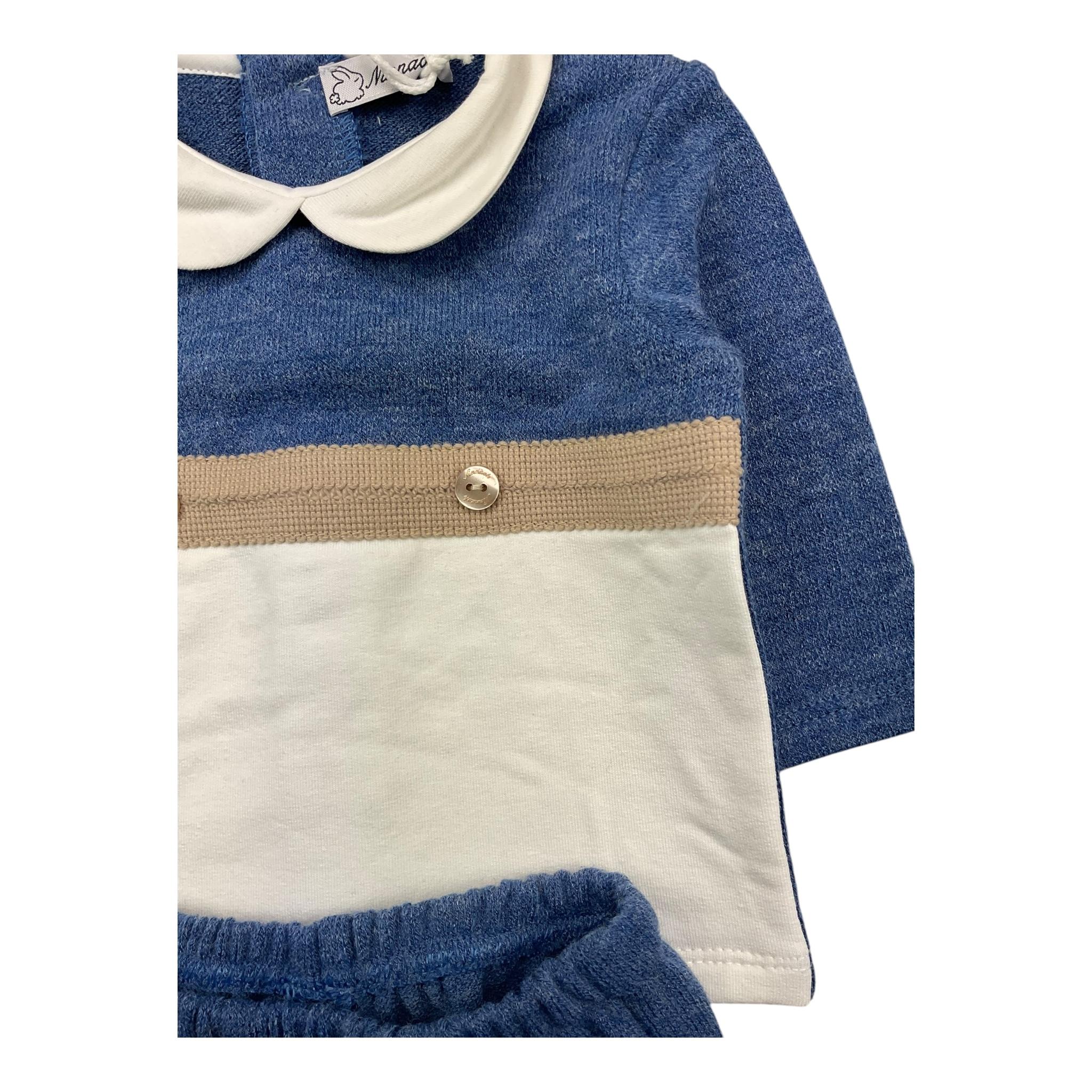NINNAOH completo maglia-ghettina tinta unita Blu per Neonato I24201C BLU NINNAOH