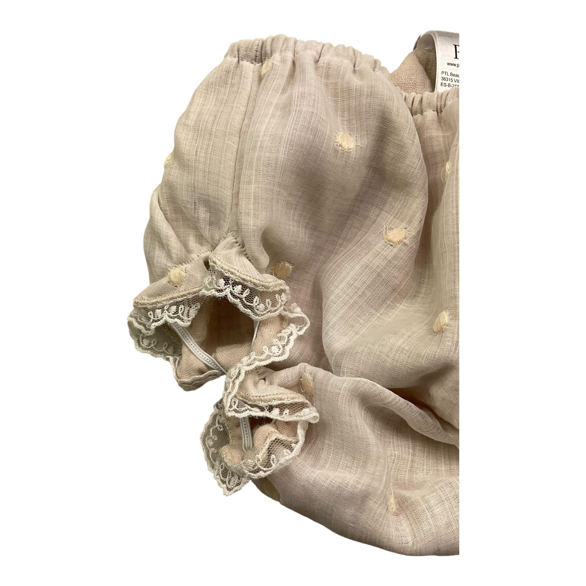 PAZ RODRIGUEZ set abito manica lunga con culotte tinta unita Beige per Neonata 004150918 BEIGE PAZ RODRIGUEZ