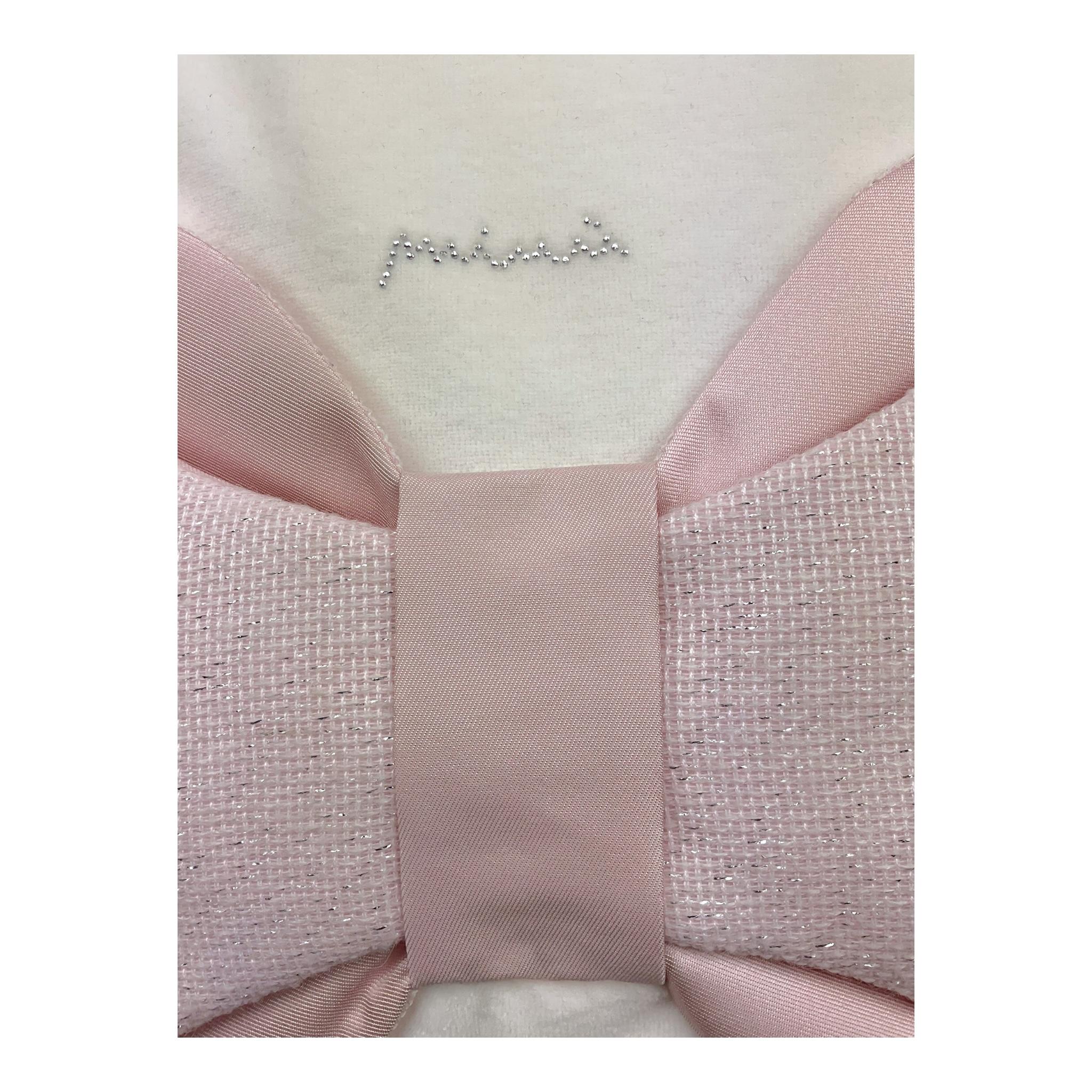 MINIMU' coperta bicolore con fiocco Bianco/rosa per Neonata P39100 BAINCO/ROSA MINIMU'