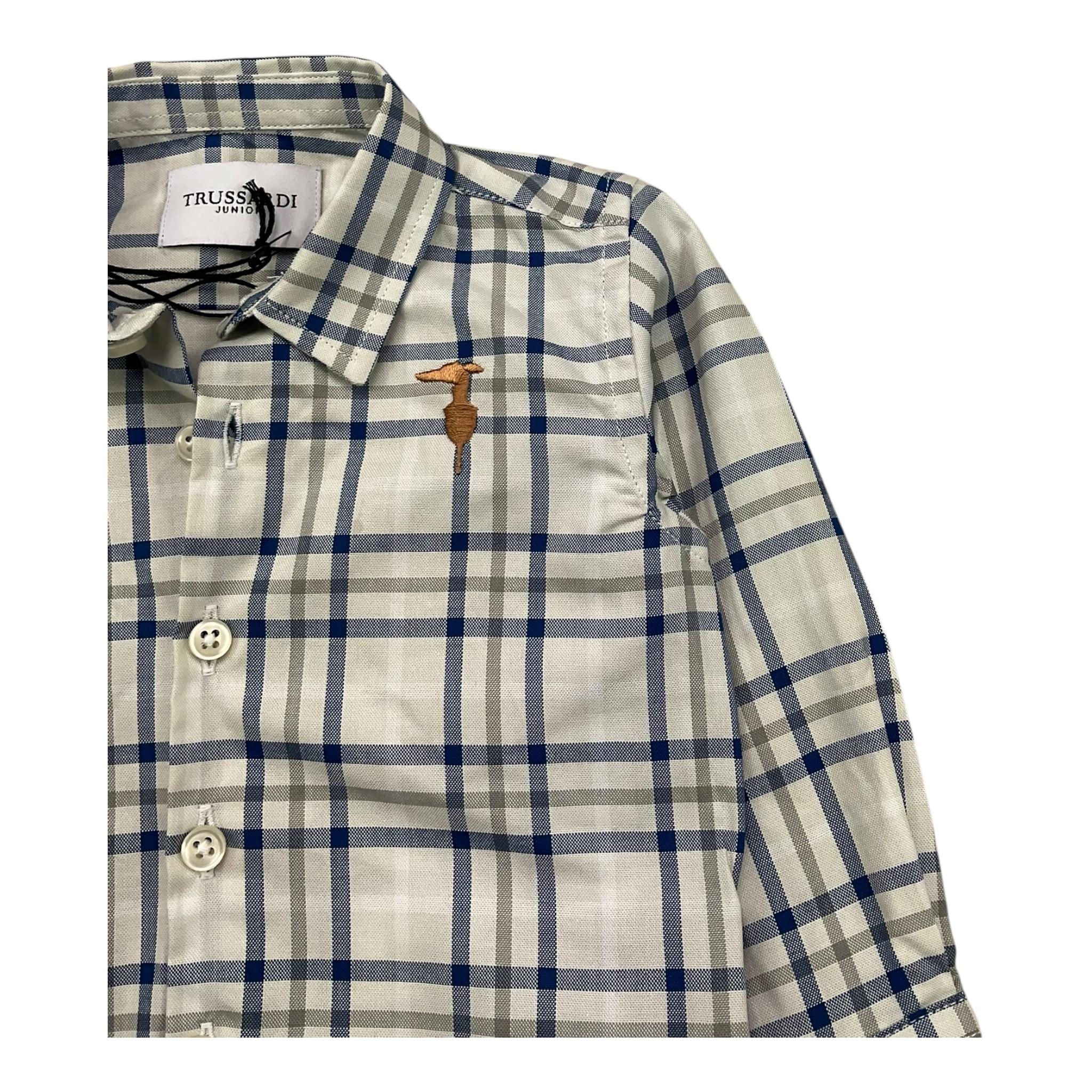 TRUSSARDI camicia manica lunga stampa fantasia Panna per Neonato TIA25105CA PANNA TRUSSARDI