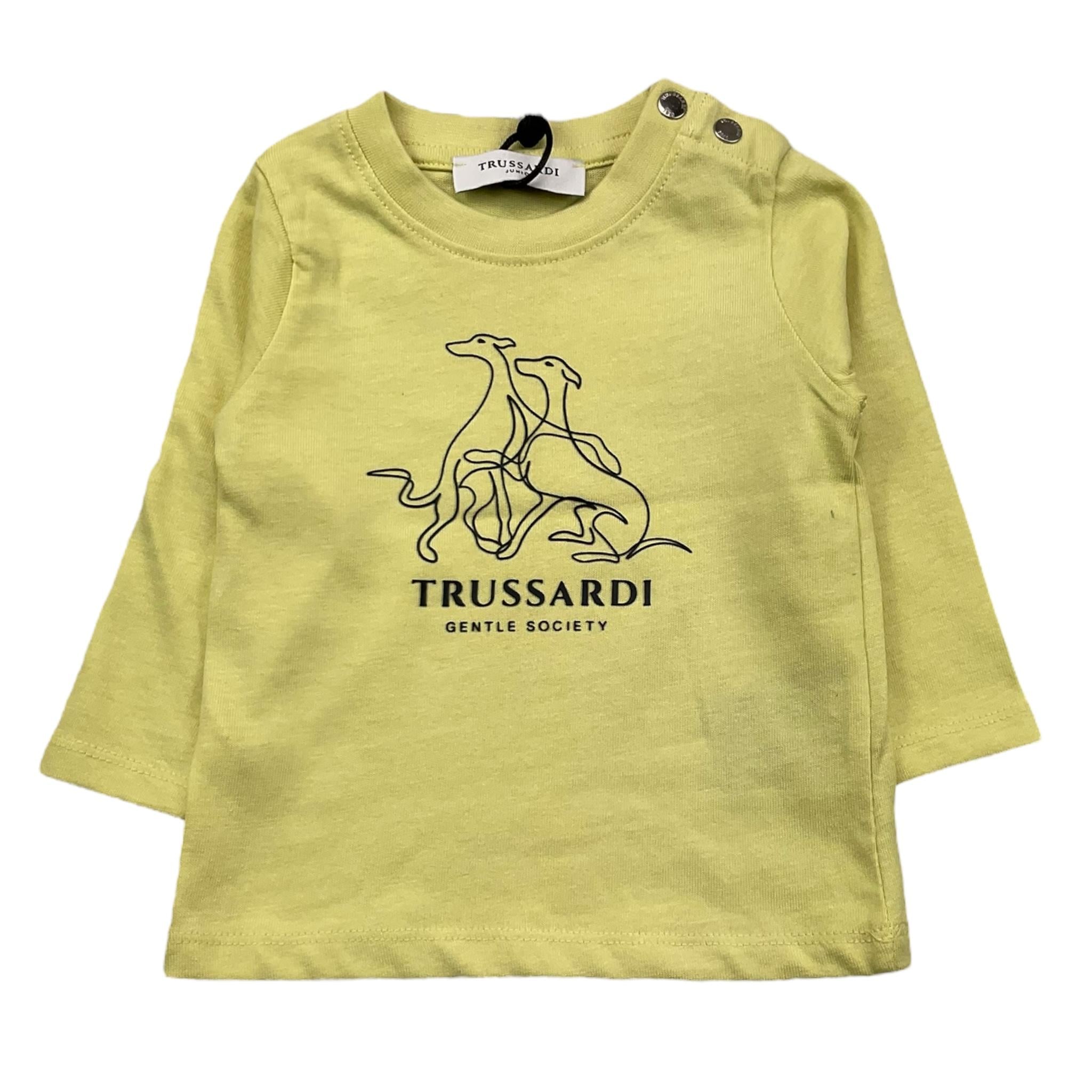 TRUSSARDI shirt girocollo tinta unita con stampa Giallo per Neonato TIA25172 GIALLO TRUSSARDI