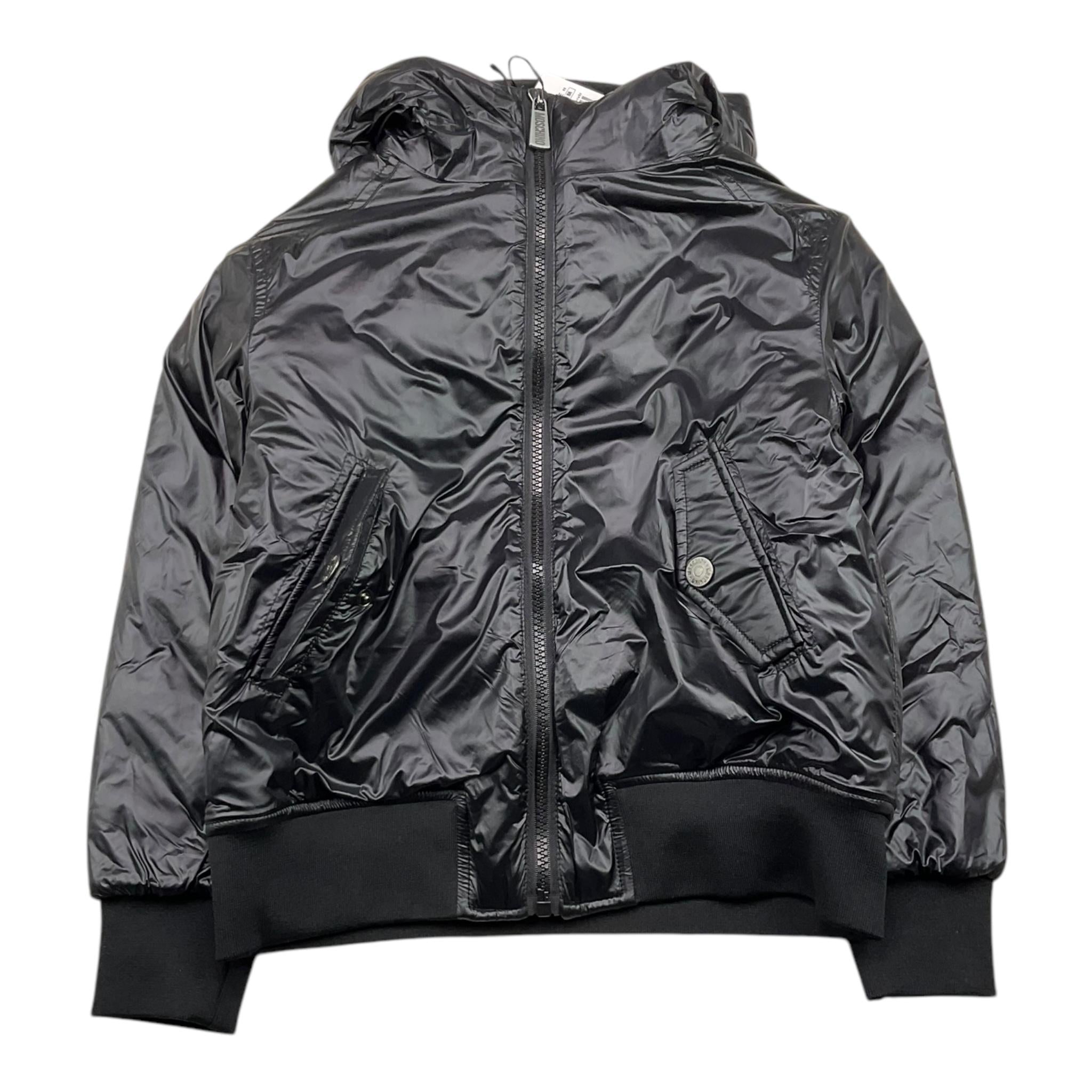 MOSCHINO giubbino tinta unita con zip e cappuccio Nero per Bambino HUS05G NERO MOSCHINO