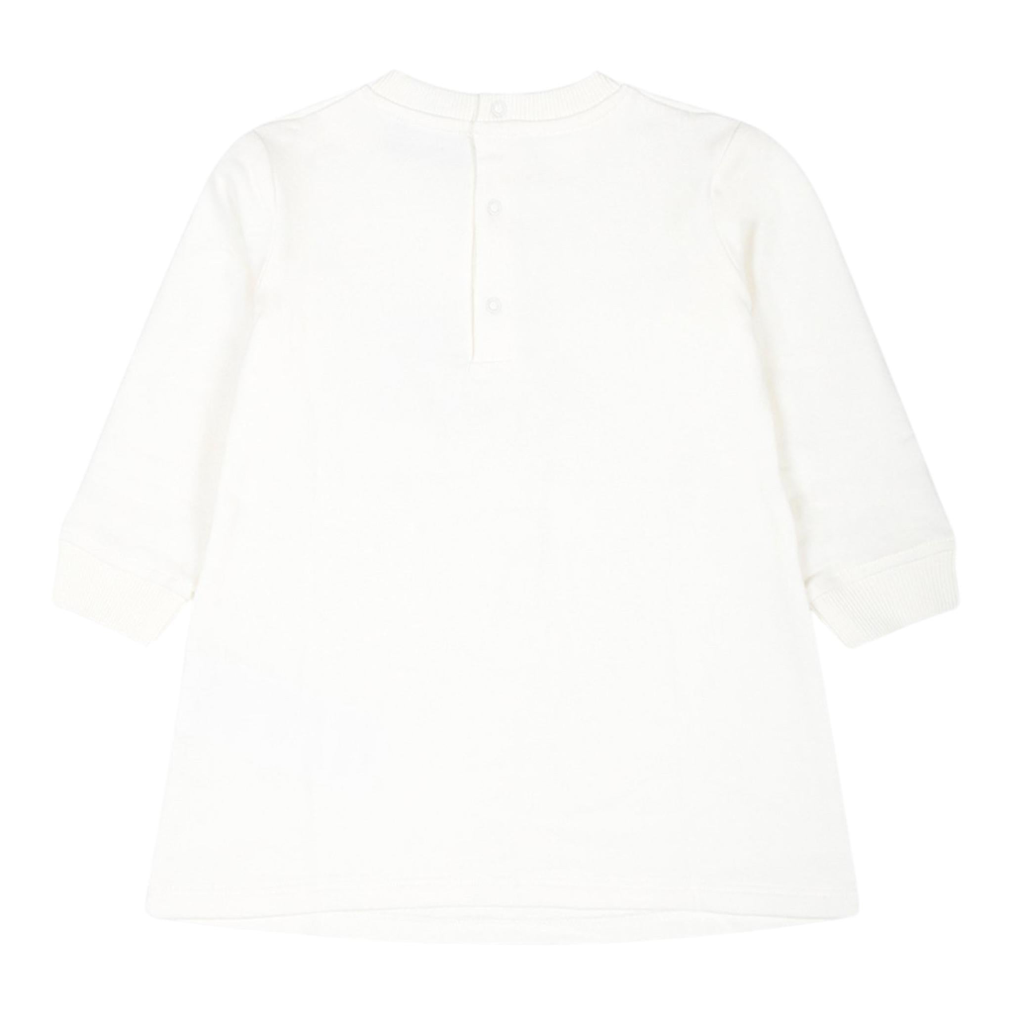 MOSCHINO abito manica lunga tinta unita con stampa in contrasto Bianco per Neonata MBV0A2X BIANCO MOSCHINO