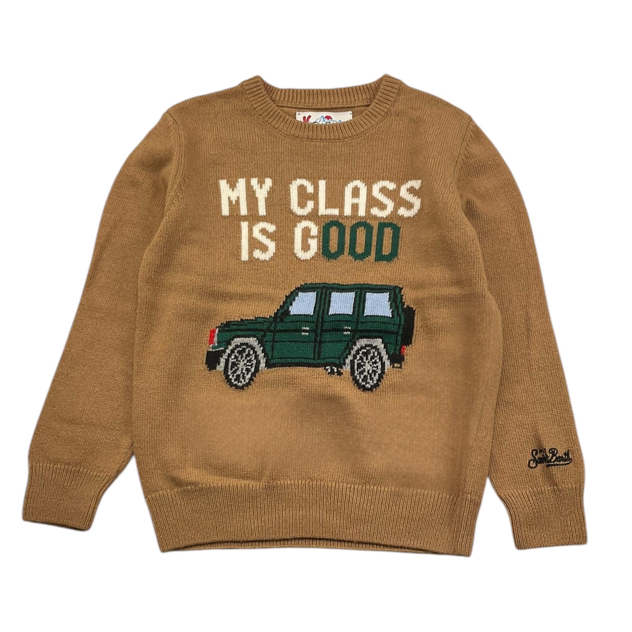 SAINT BARTH maglia tinta unita con stampa Cammello per Bambino 023700 CAMMELLO SAINT BARTH