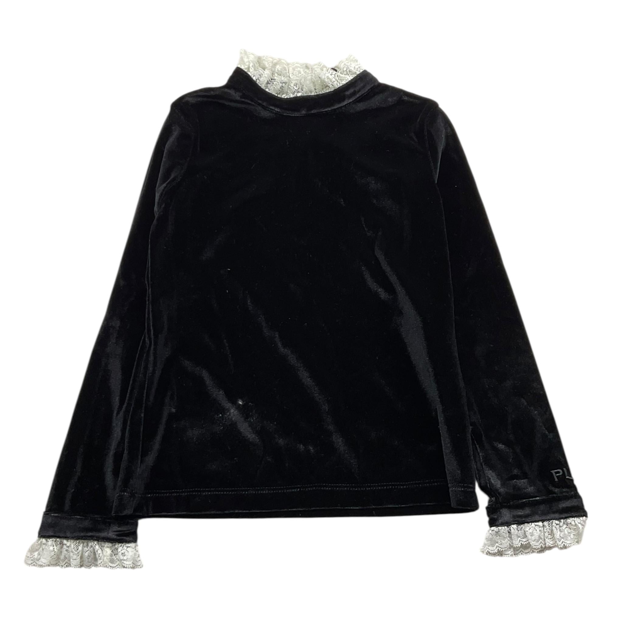 shirt in velluto tinta unita cn profili in contrasto PFTS001 NERO PHILOSOPHY