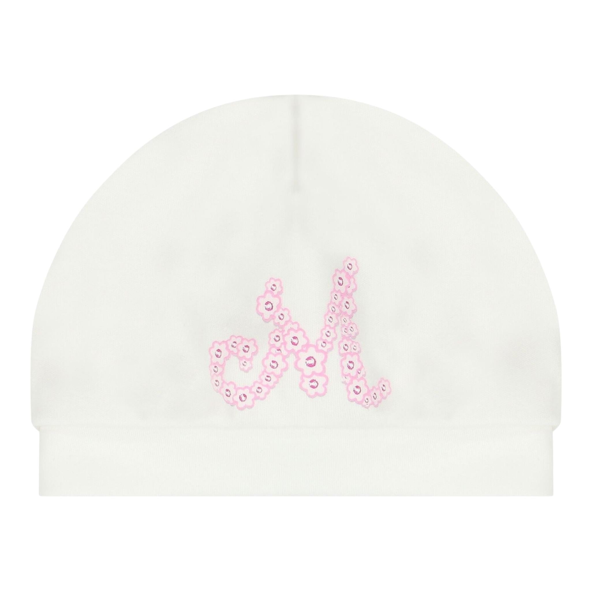 MONNALISA set tutina tinta unita con stampa-cappello Bianco per Neonata 35D502 BIANCO MONNALISA