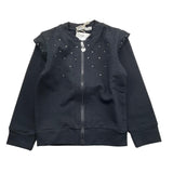 EMC felpa tinta unita con zip e brillantini Nero per Bambina CE2075 NERO EMC