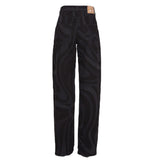 EMILIO PUCCI jeans tinta unita modello palazzo Nero per Bambina PV6A50 NERO EMILIO PUCCI