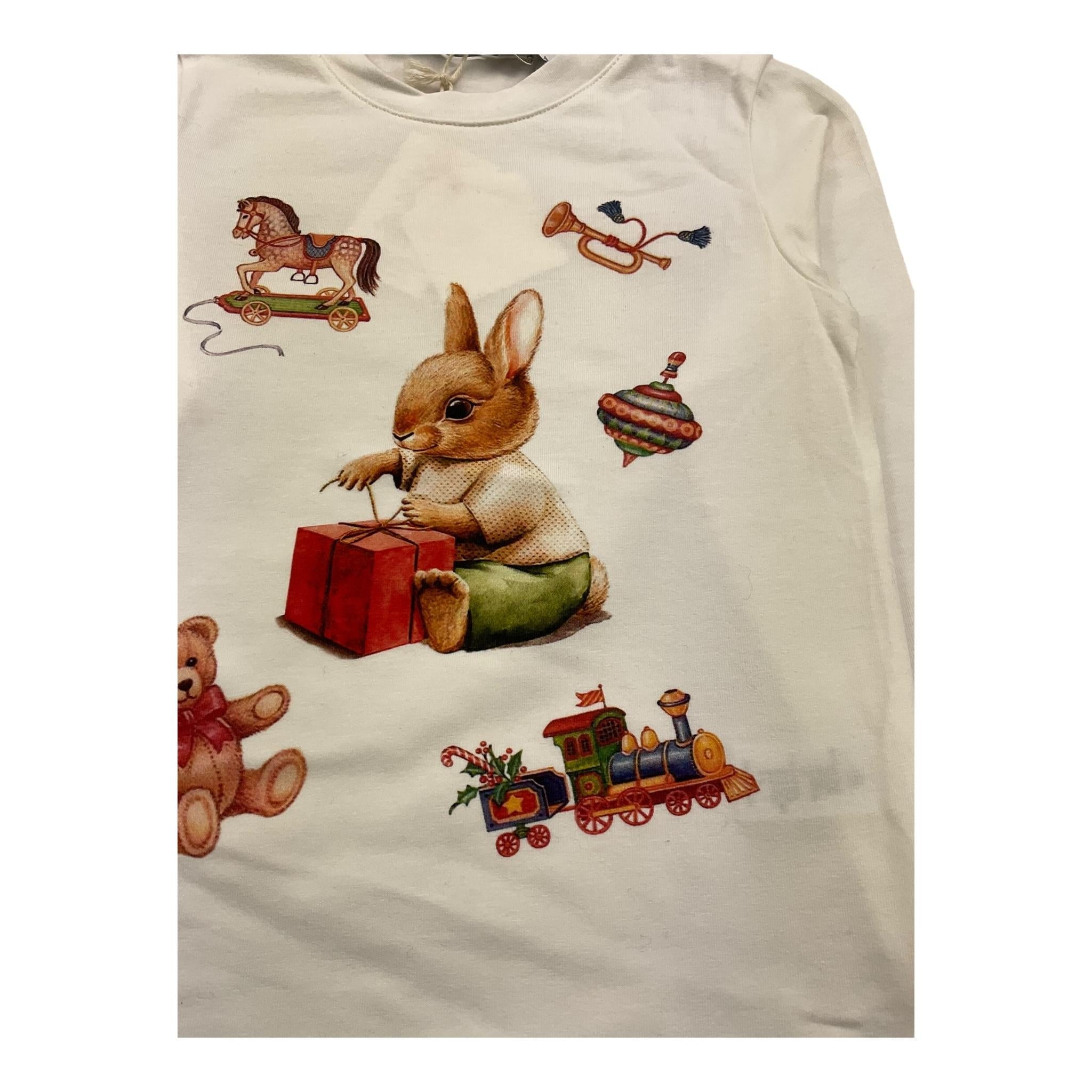 PER TE shirt girocollo tinta unita con stampe Panna per Bambina 44335J PANNA PER TE