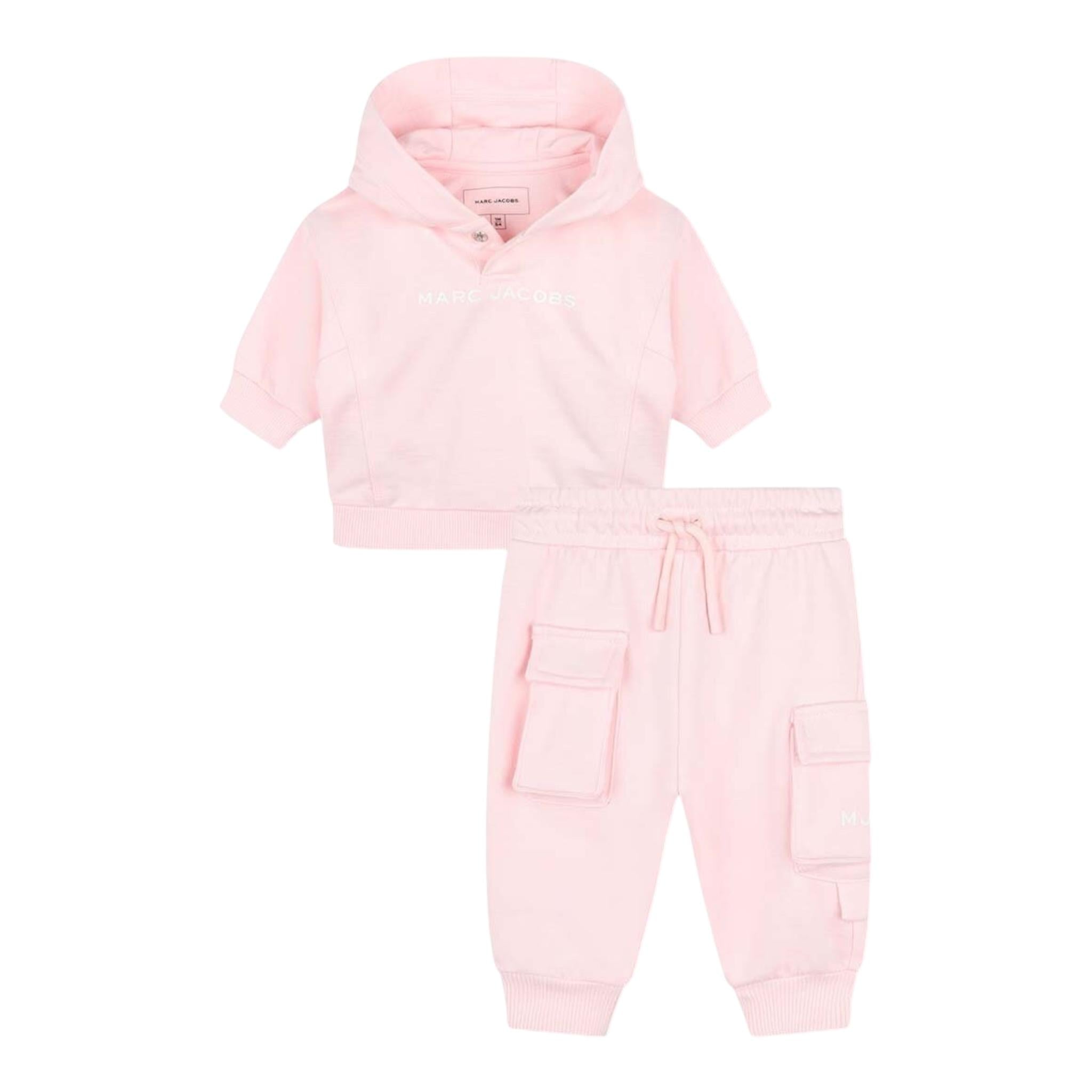 MARC JACOBS completo 2 pezzi felpa-pantalone tinta unita Rosa per Neonata W60331A ROSA MARC JACOBS