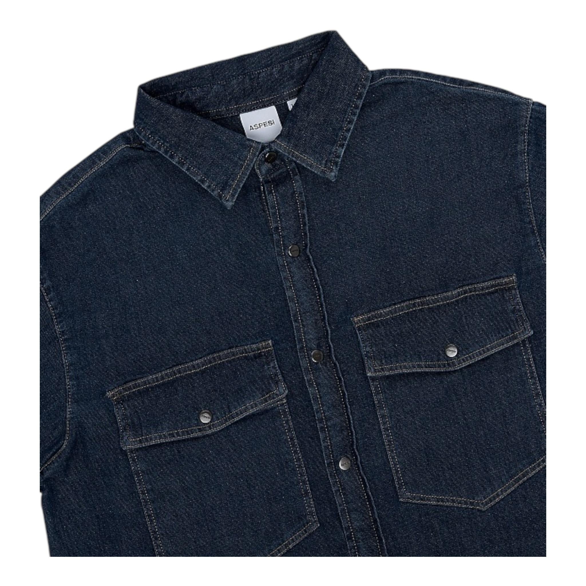 ASPESI camicia in denim tinta unita Blu per Bambino F23023CLJ0037X BLU ASPESI