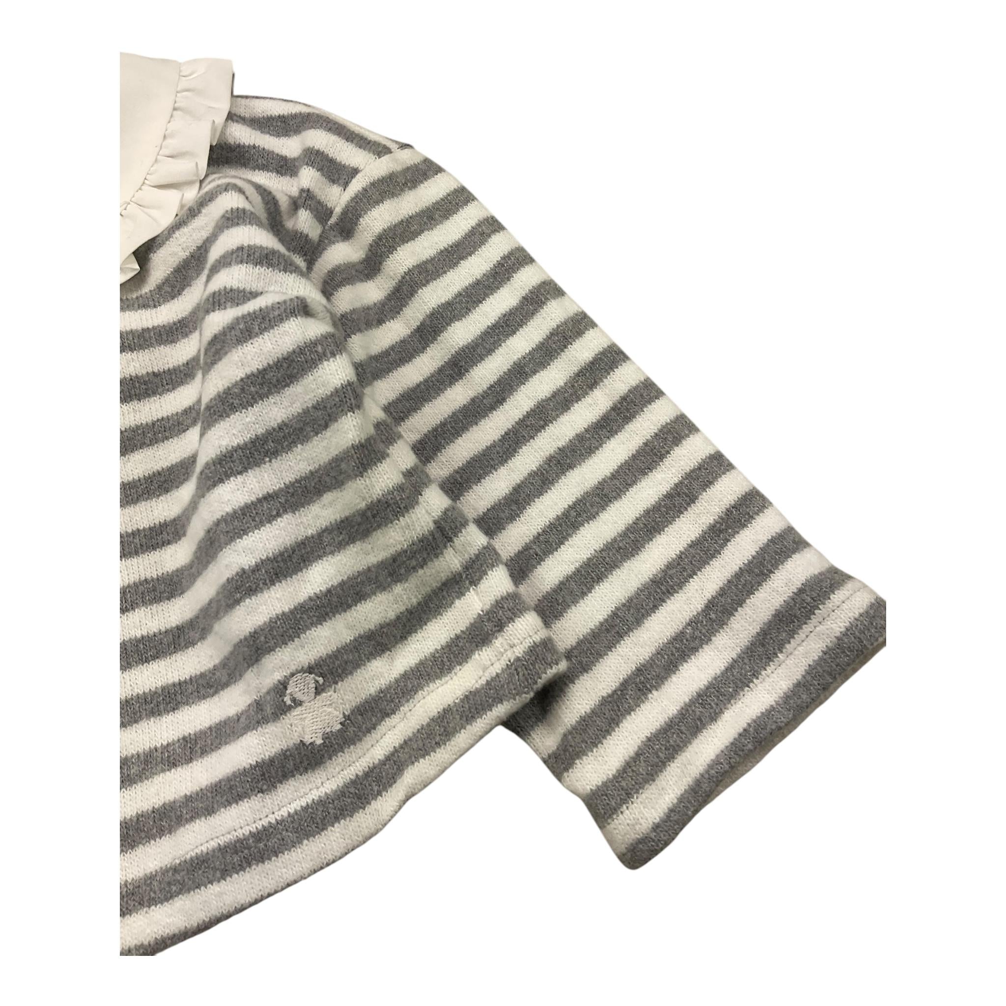 LE BEBE' maglia tinta unita con colletto e fantasia a righe Bianco per Neonata LBG6071 BIANCO LE BEBE'