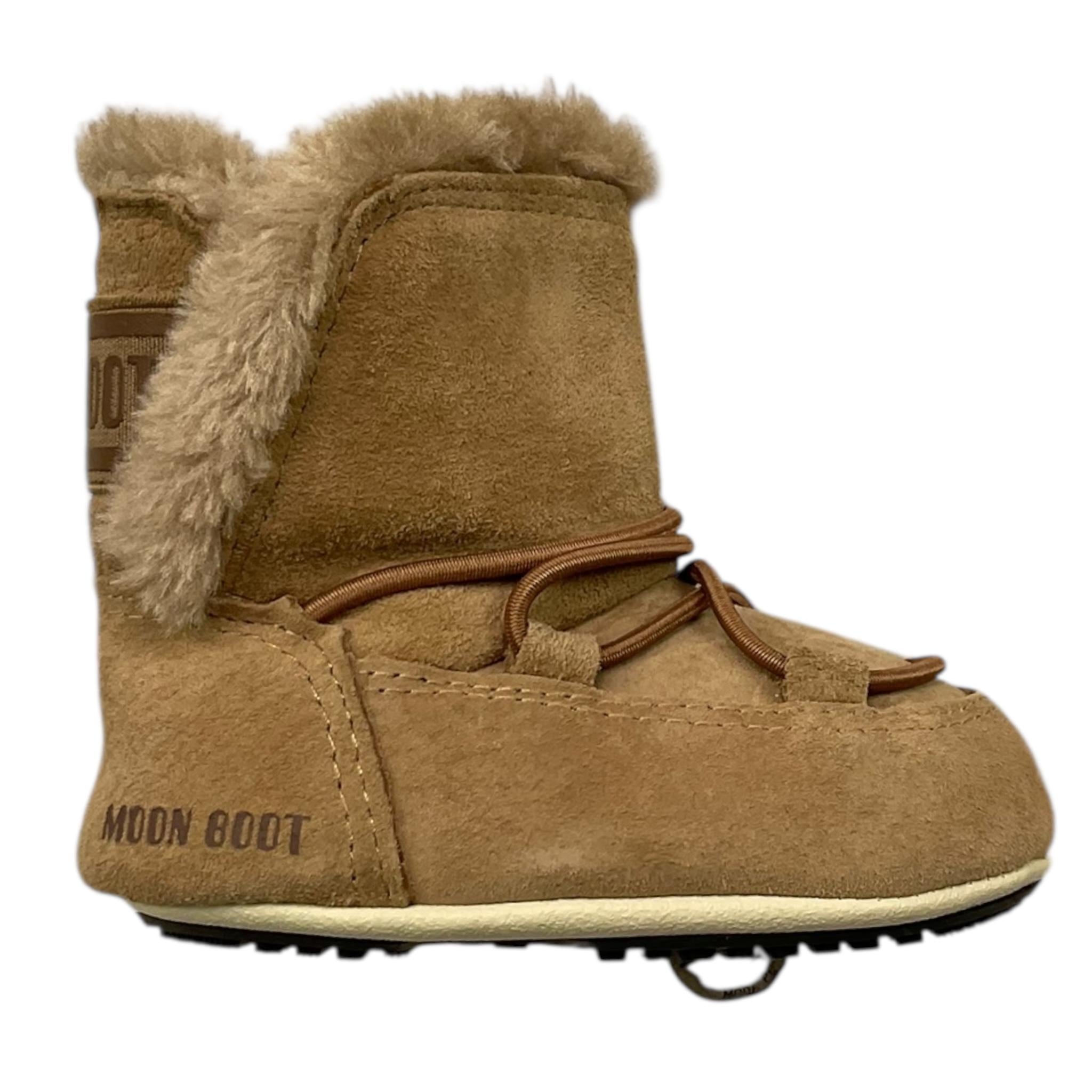MOON BOOT stivali tinta unita con pelliccia Beige per Neonato 80D3401030M007 BEIGE MOON BOOT