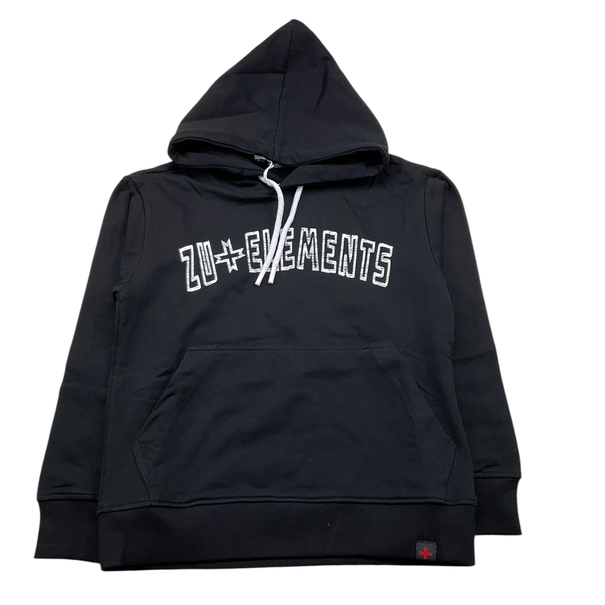 ZU+ELEMENTS felpa con zip e cappucci tinta unita con ricami Nero per Bambino ZU1706 NERO ZU+ELEMENTS