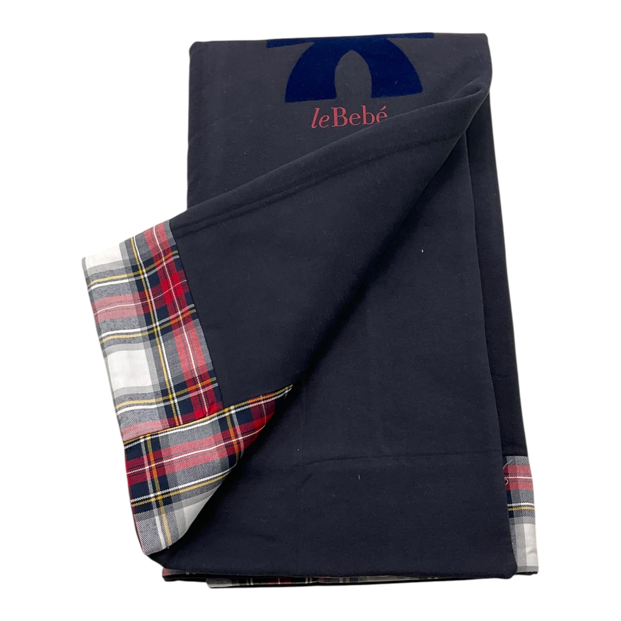 LE BEBE' coperta tinta unita cn logo Blu per Neonato LBB1411 BLU LE BEBE'