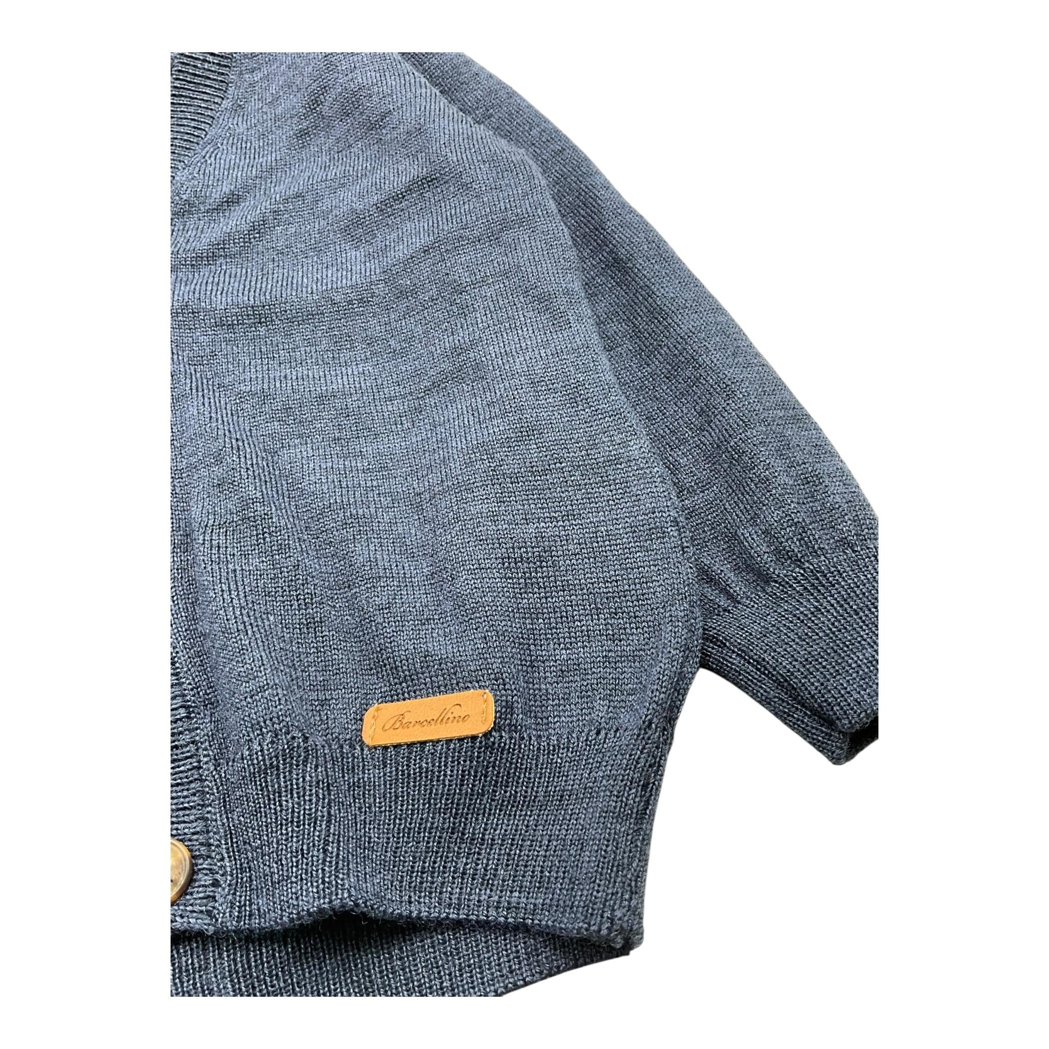 BARCELLINO cardigan tinta unita con logo Blu per Neonato 105205 BLU BARCELLINO