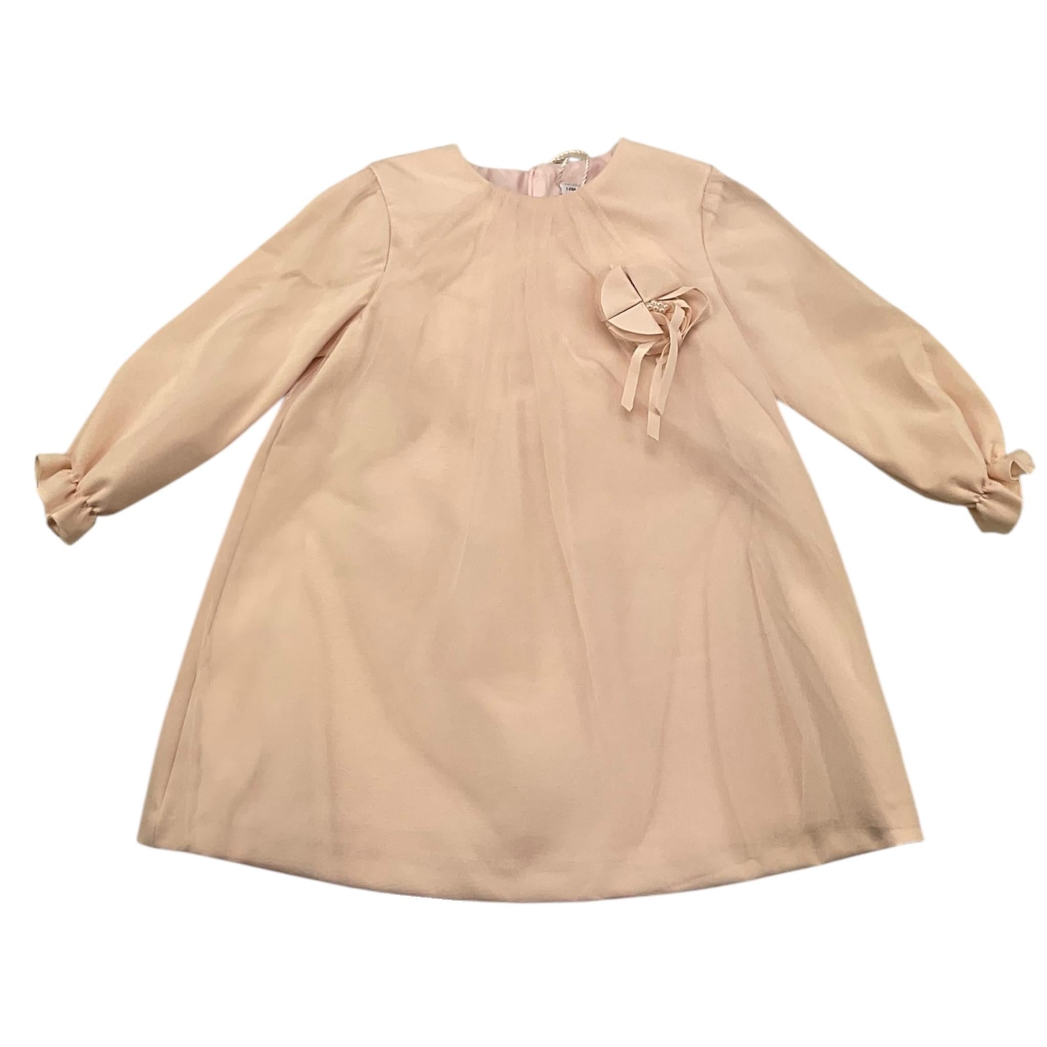 BARCELLINO abito manica lunga tinta unita con tulle Rosa per Neonata 115807 ROSA BARCELLINO