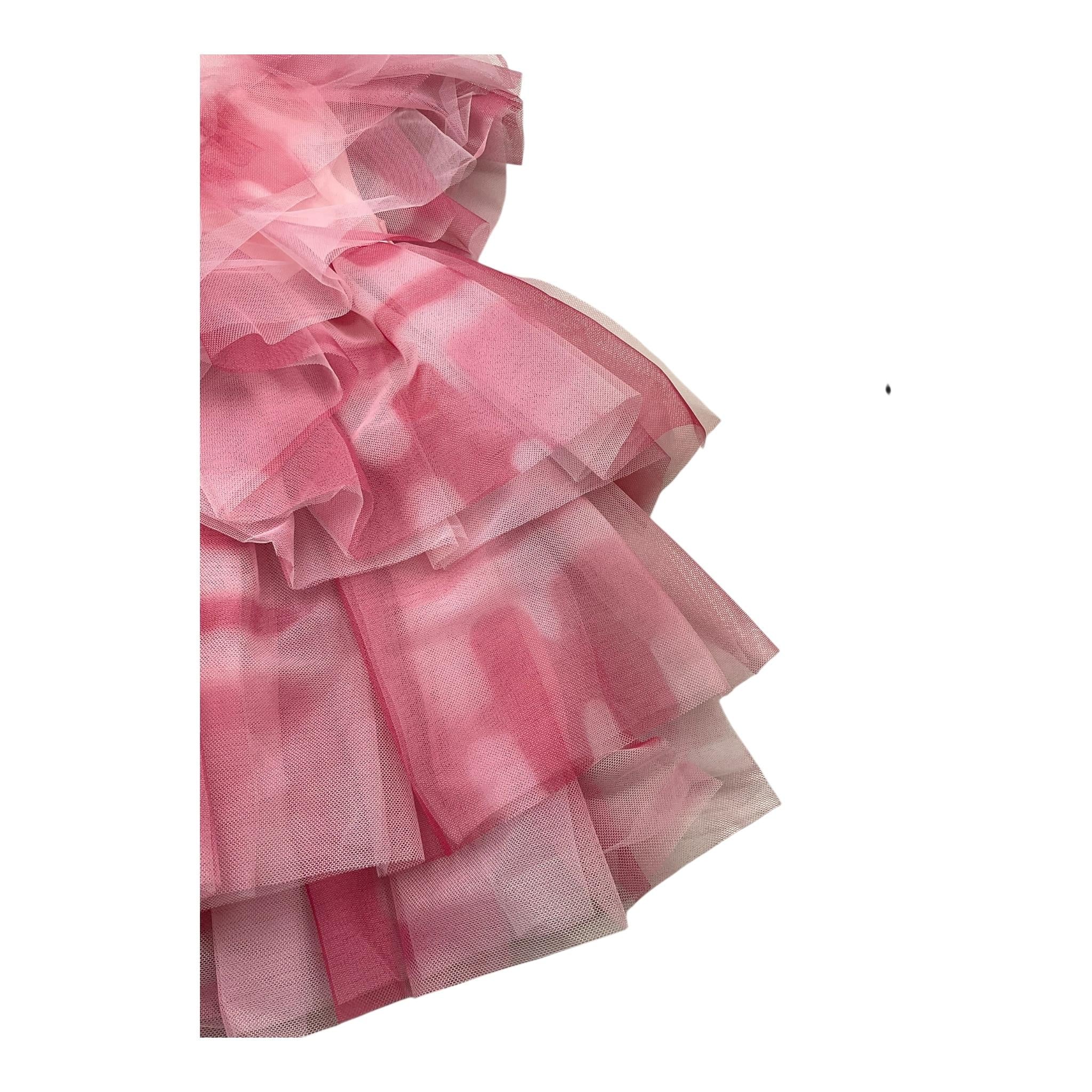 ELISABETTA FRANCHI abito mezza manica tinta unita con tulle Rosa per Neonata EGAB138 ROSA ELISABETTA FRANCHI