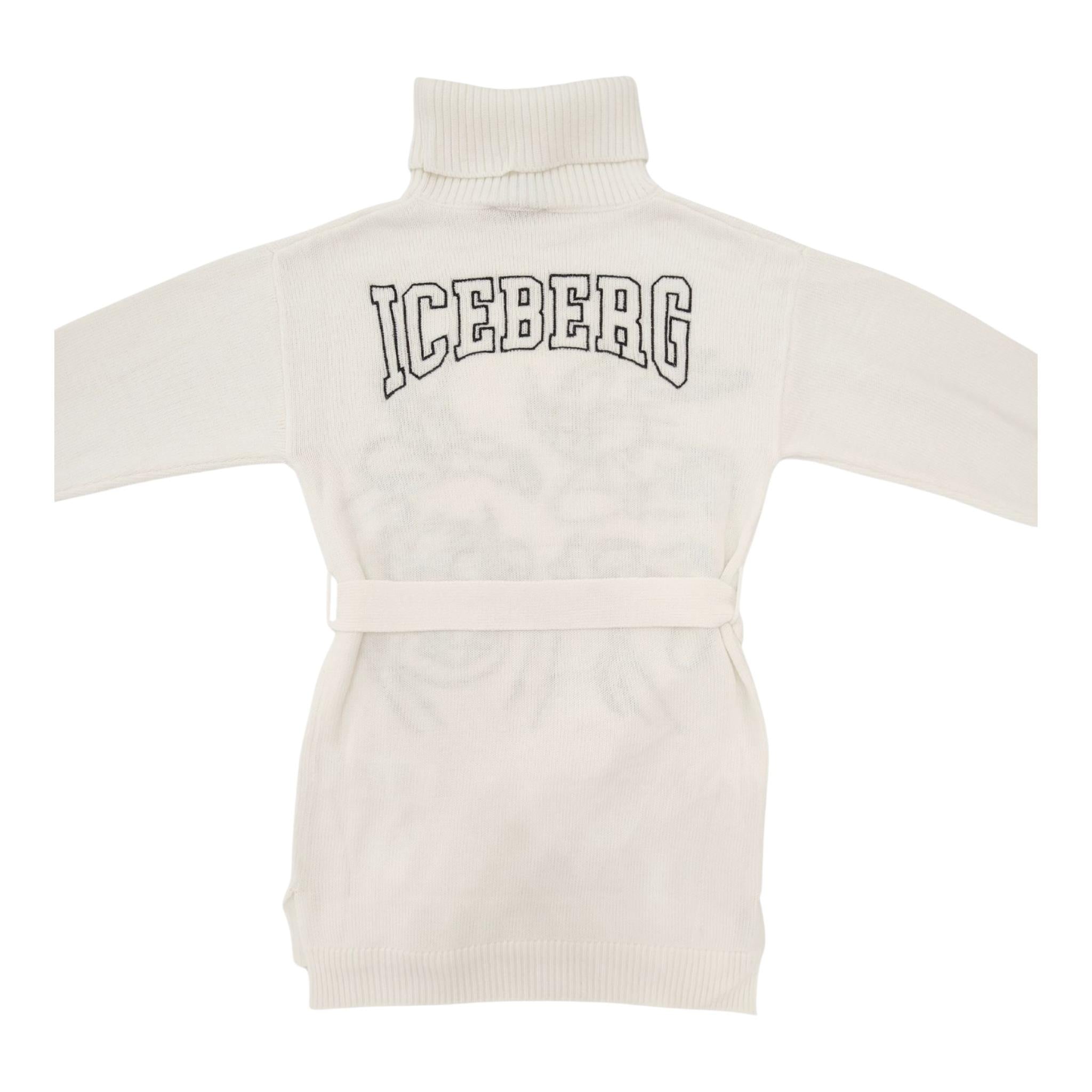 ICEBERG abito in maglia tinta unita collo alto Panna per Bambina VSICE5350JX PANNA ICEBERG