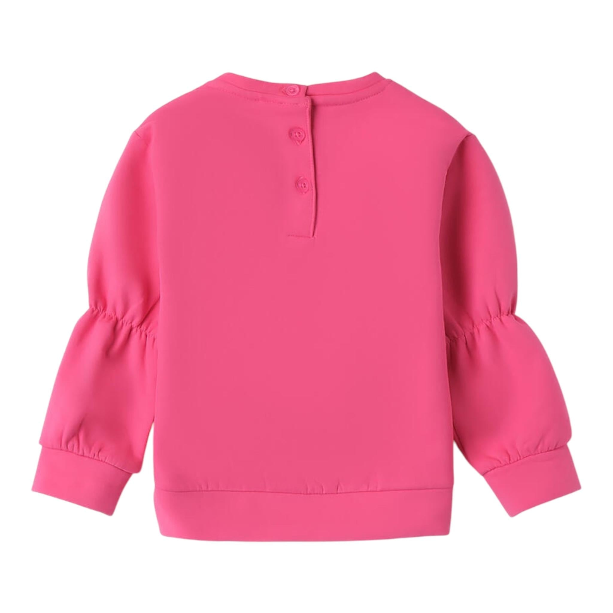 SARABANDA felpa chiusa girocollo tinta unita Rosa per Neonata 0A304 ROSA SARABANDA