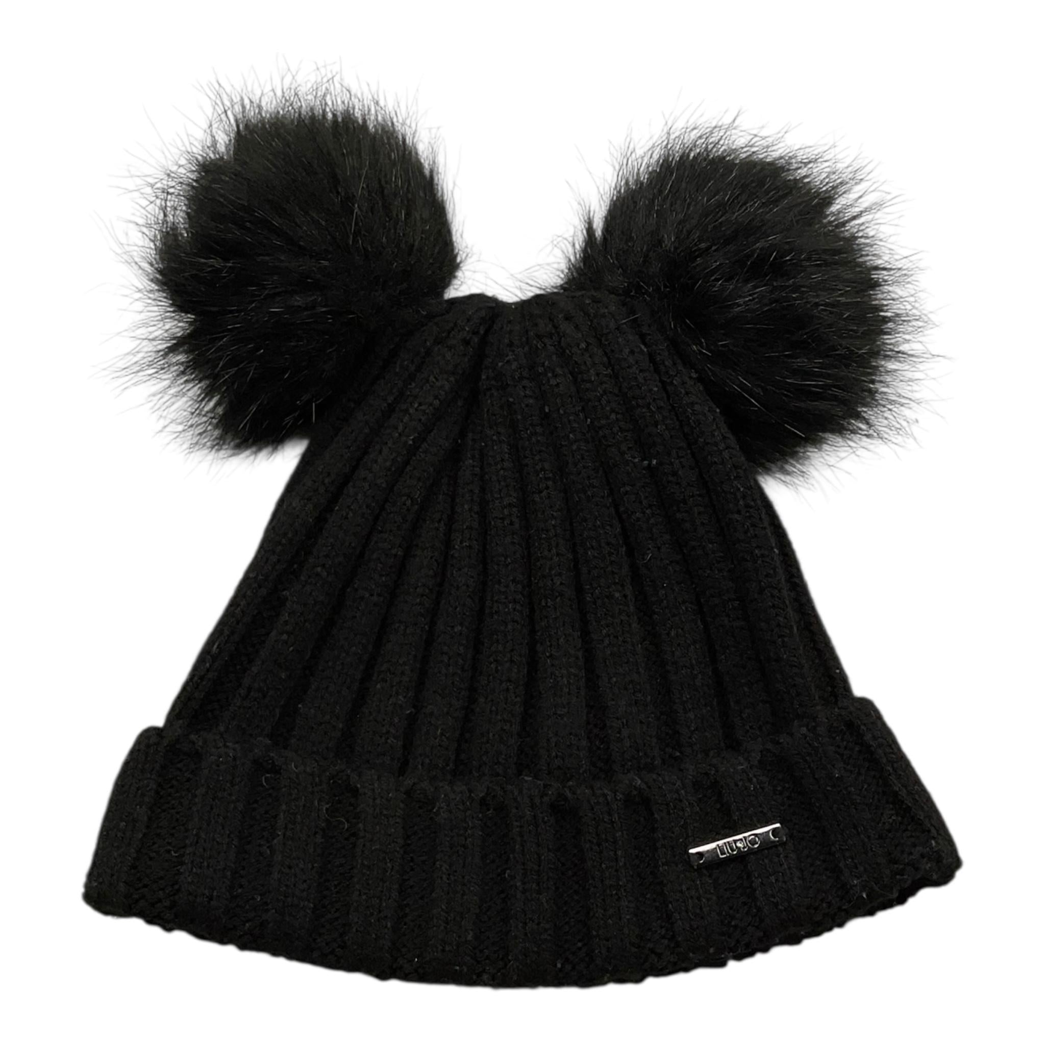 LIU JO cappello tinta unita con pon pon Nero per Bambina KF0078 NERO LIU JO