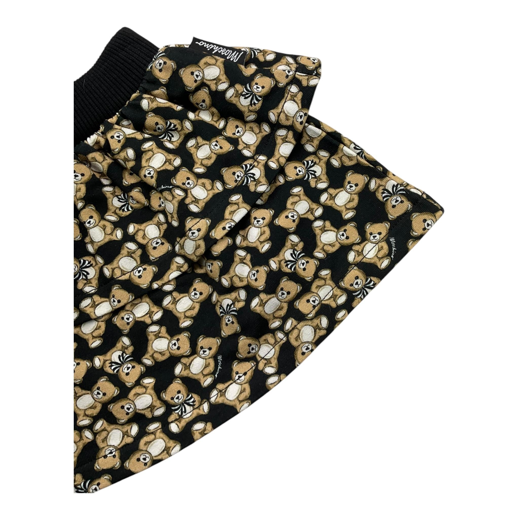 MOSCHINO gonna tinta unita con stampa orsi Nero per Neonata MDJ01N NERO MOSCHINO