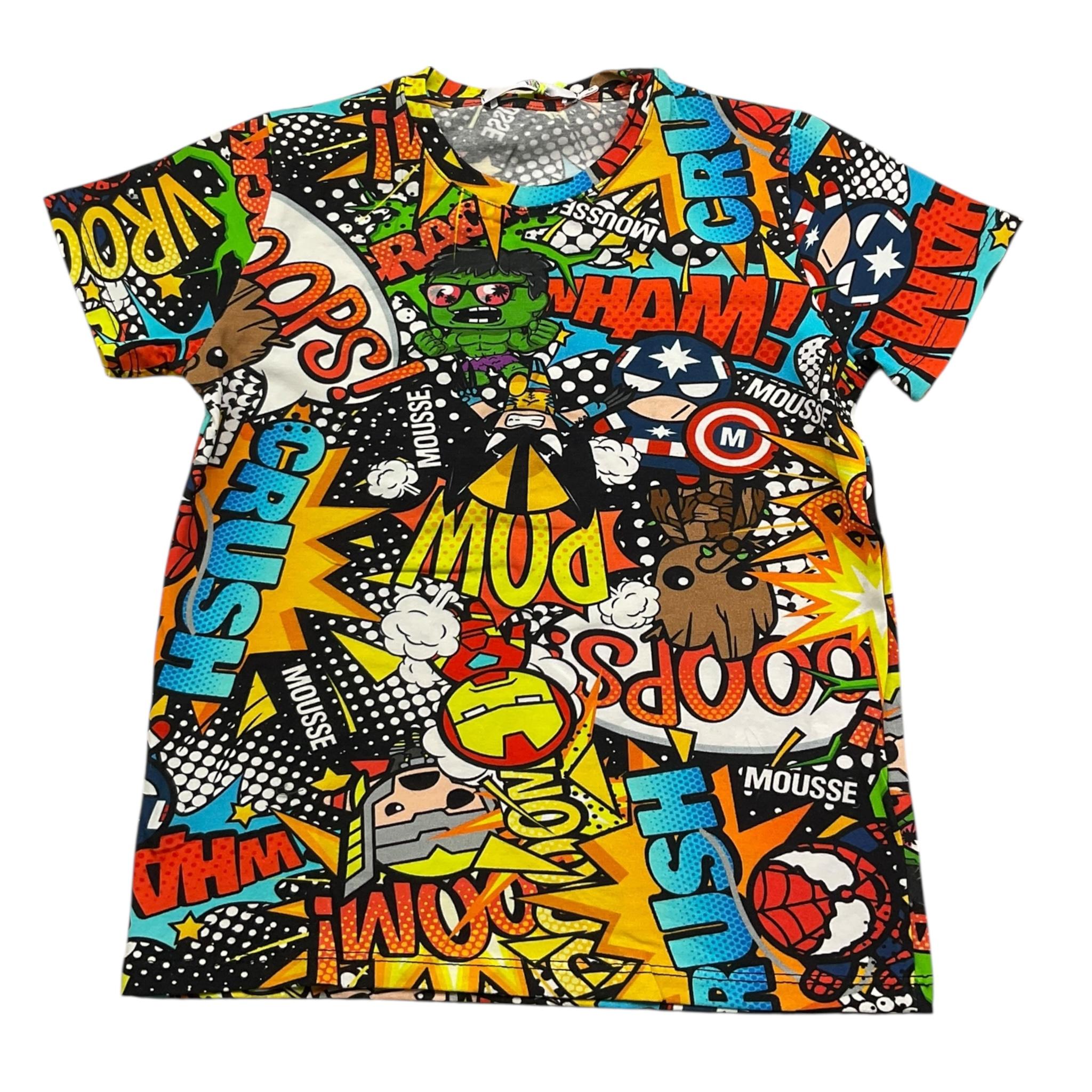 MOUSSE t-shirt multicolor girocollo con stampa Multicolor per Bambino SUPERFRIEND MULTICOLOR MOUSSE