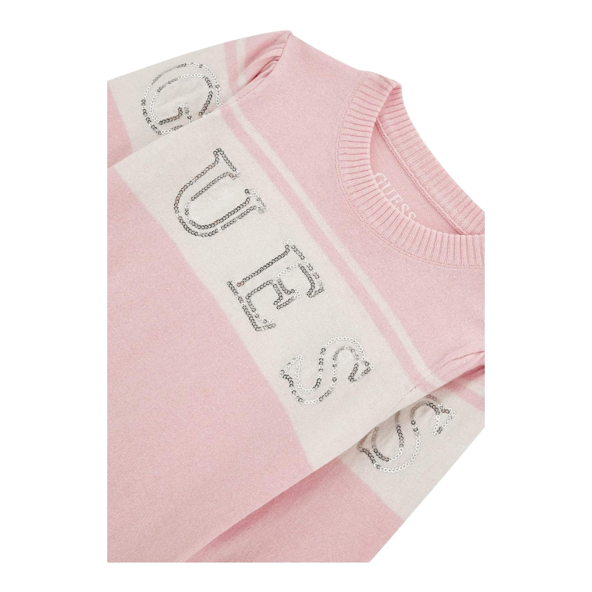 GUESS abito in maglia tinta unita con stampa Rosa per Bambina K4YK01Z3GW0X ROSA GUESS