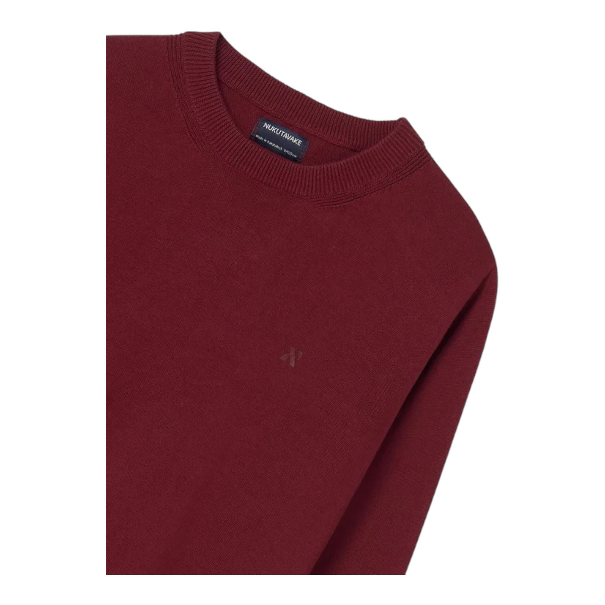 NUKUTAVAKE maglia tinta unita girocollo Bordeaux per Bambino 354 BORDEAUX NUKUTAVAKE