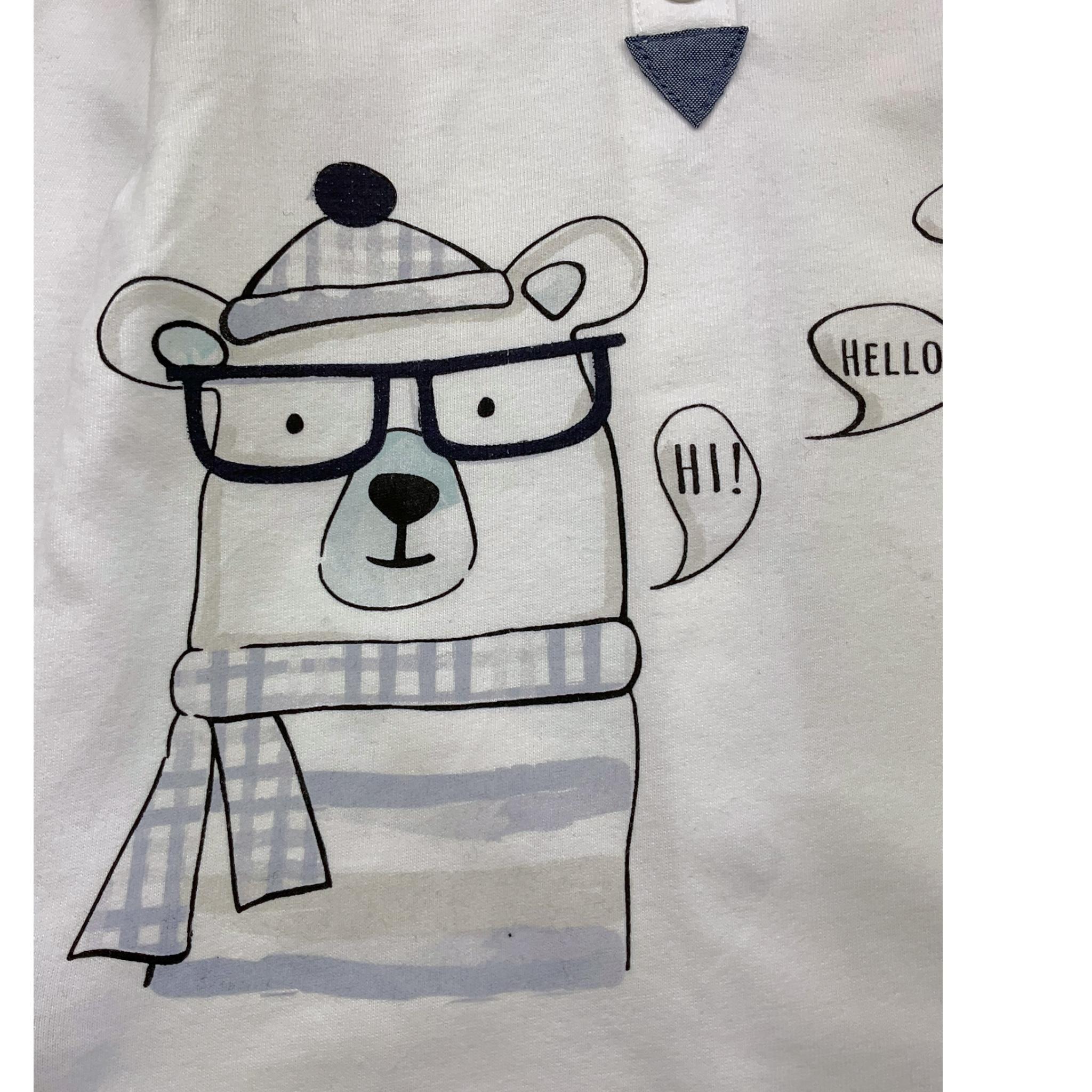 MINI BIRBA shirt girocollo tinta unita con stampa Bianco per Neonato 99540 BIANCO MINI BIRBA