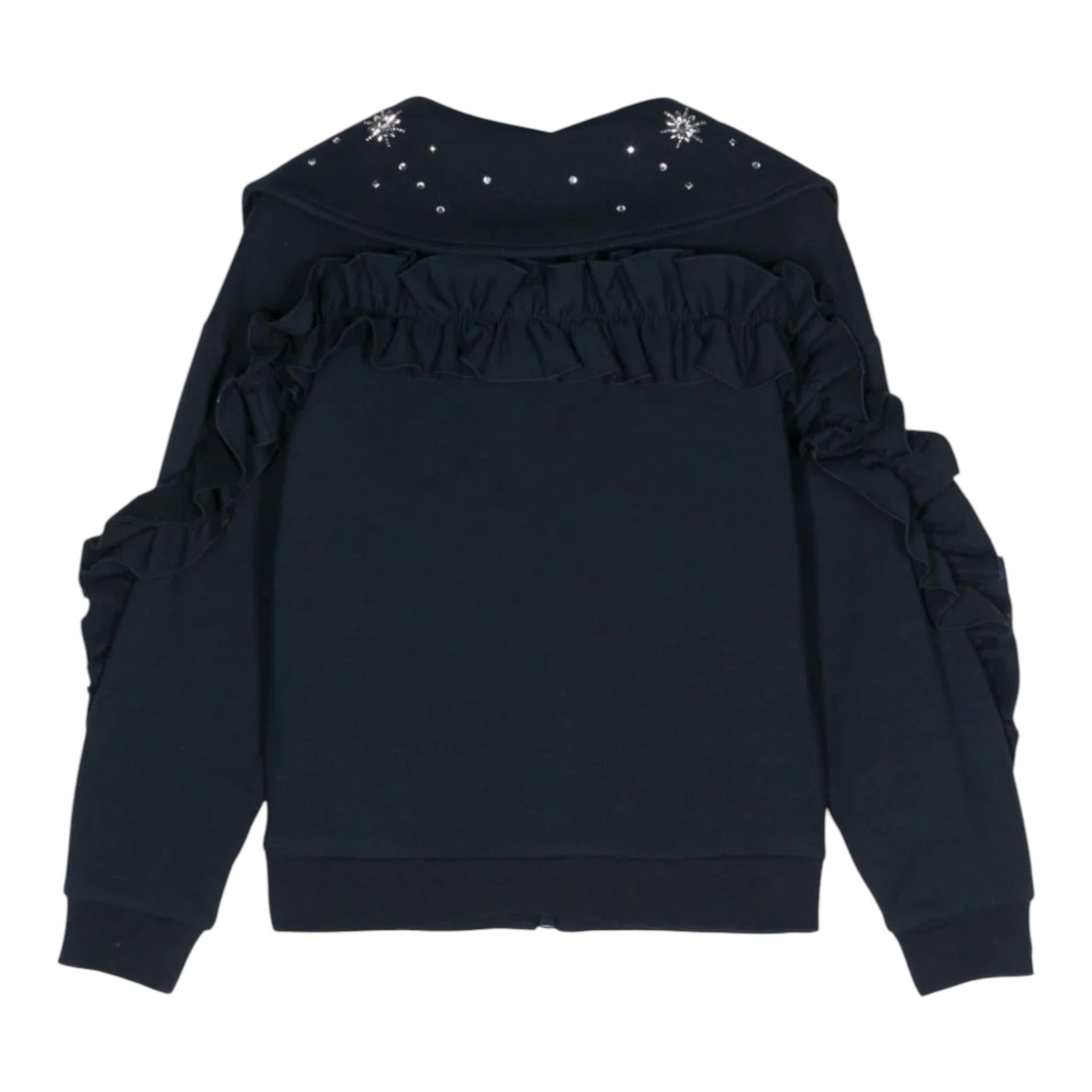 MONNALISA felpa tinta unita con zip e applicazioni Blu per Bambina 19D804 BLU MONNALISA