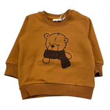 NAME.IT felpa chiusa girocollo tinta unita con ricami orso Senape per Neonato 13236038 SENAPE NAME.IT