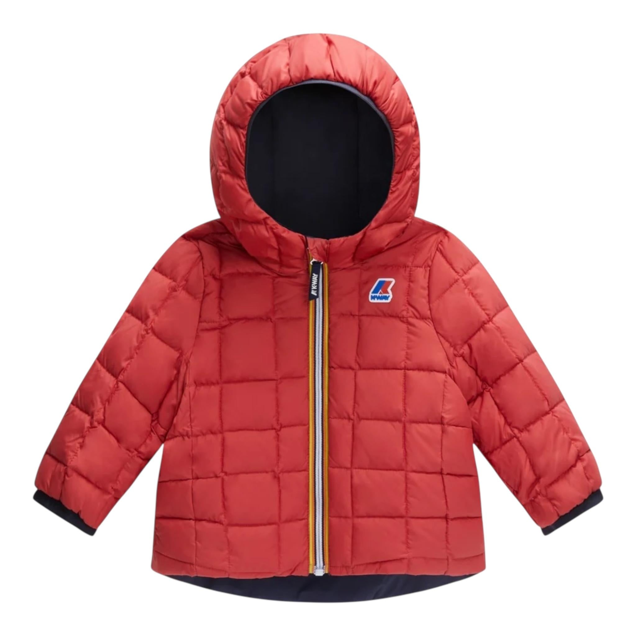 K-WAY giubbino reversbile bicolore con cappuccio Blu/rosso per Neonato K4116PWO BLU/ROSSO K-WAY