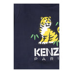 KENZO felpa girocollo tinta unita con stampa Blu per Neonato K60516 BLU KENZO