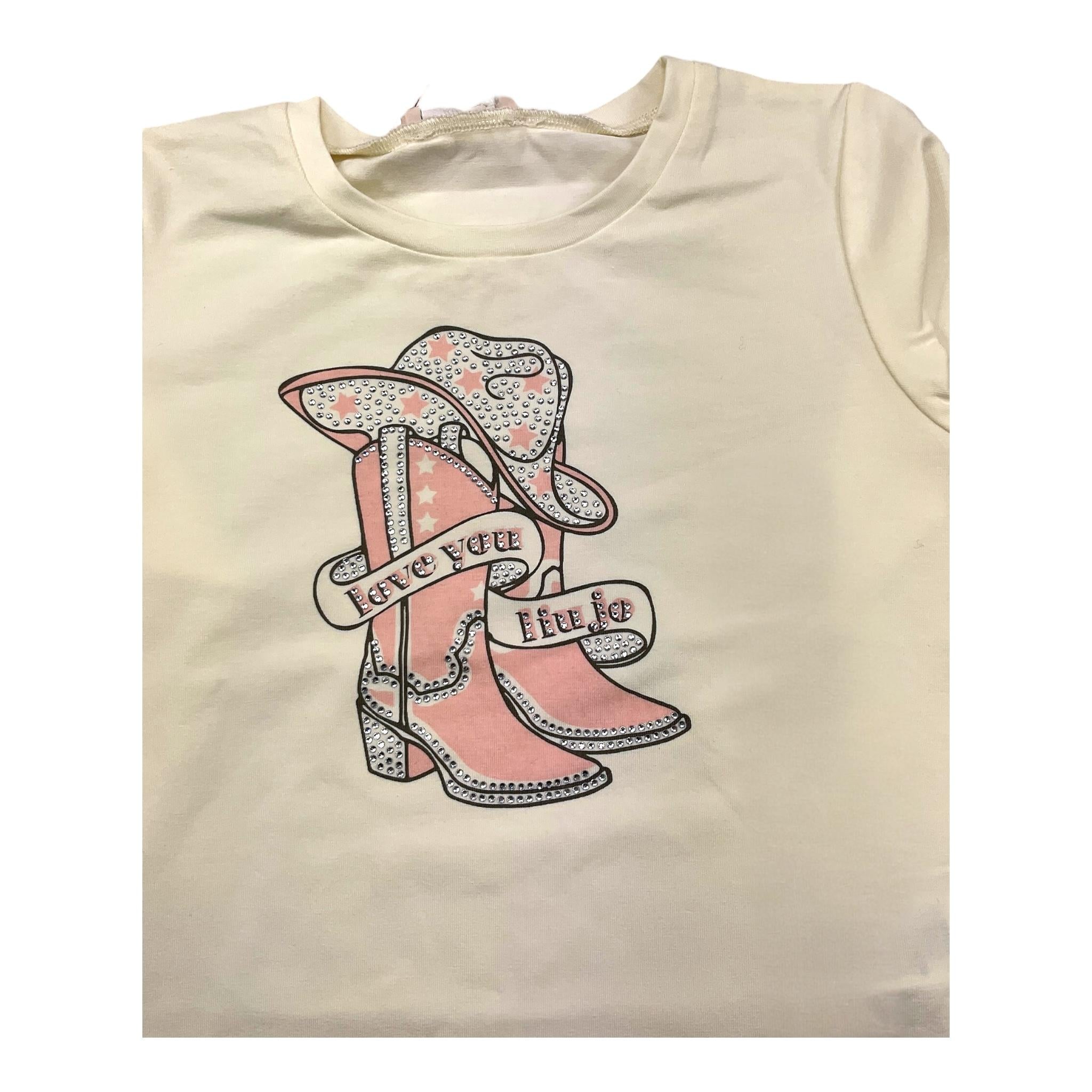 LIU JO shirt girocollo tinta unita cn stampa brillantinata Panna per Bambina KF4088J PANNA LIU JO