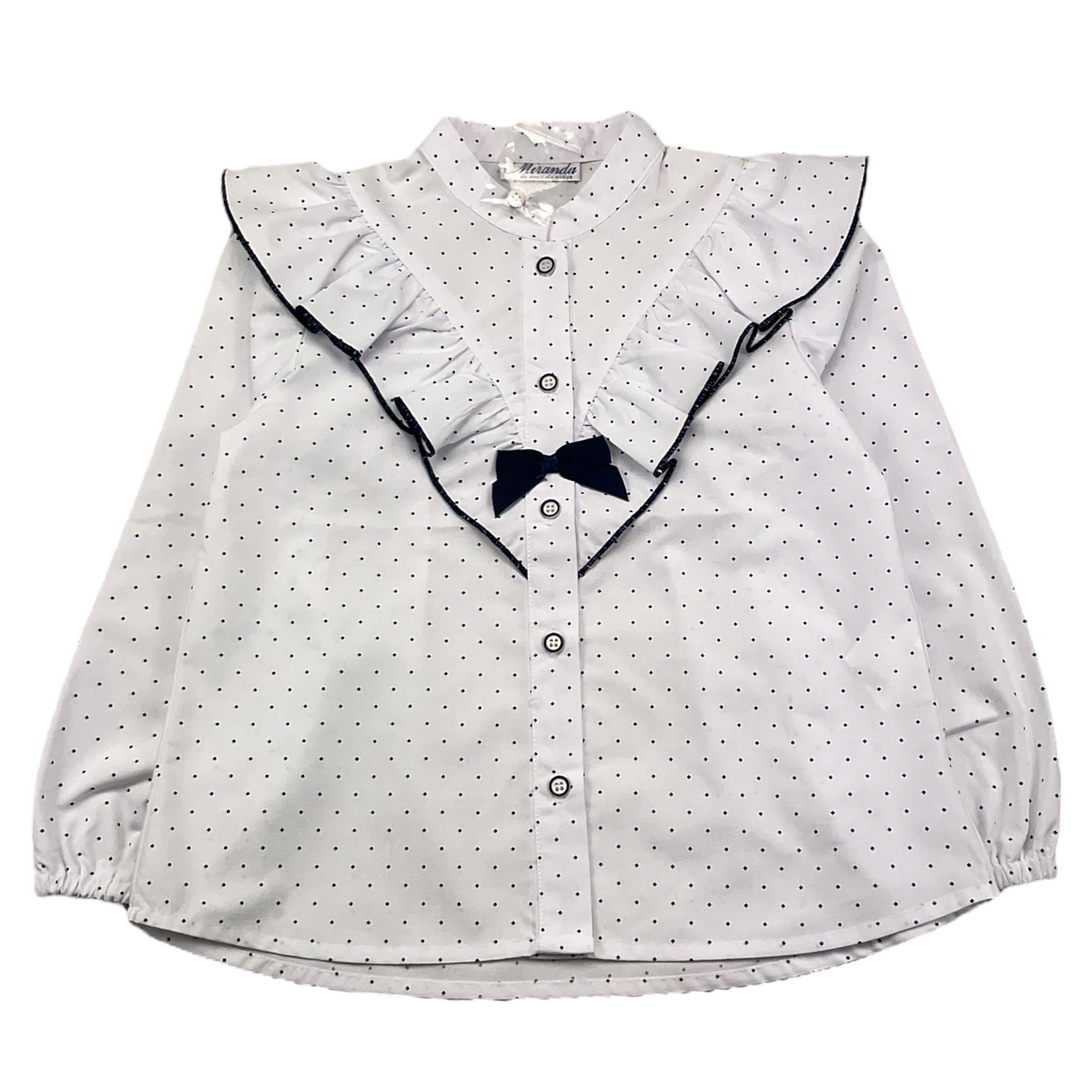 MIRANDA camicia manica lunga tinta unita microfantasia Bianco per Bambina 360250 BIANCO MIRANDA