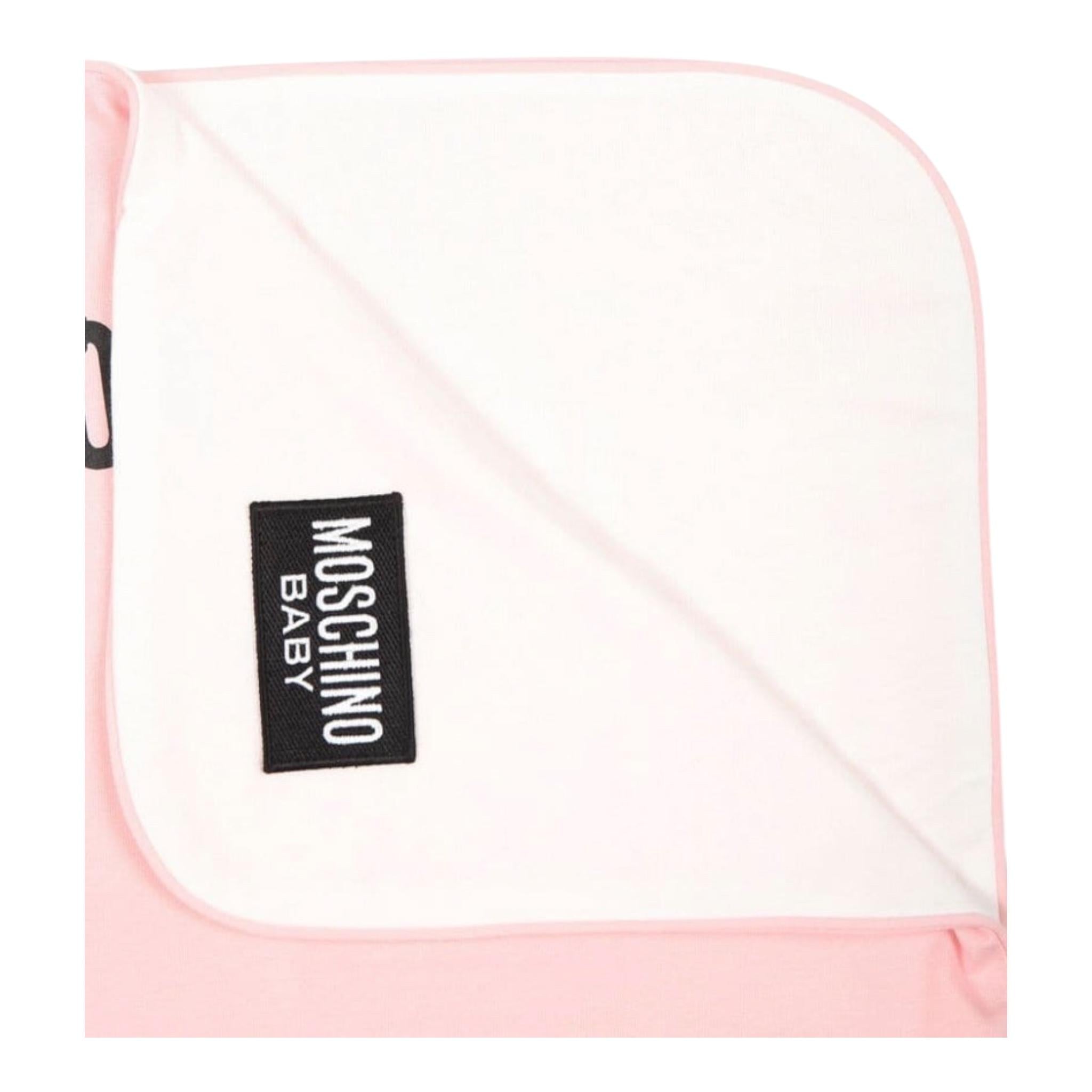 MOSCHINO coperta bicolore con stampe orsi Rosa/bianco per Neonata MUB00F ROSA/BIANCO MOSCHINO