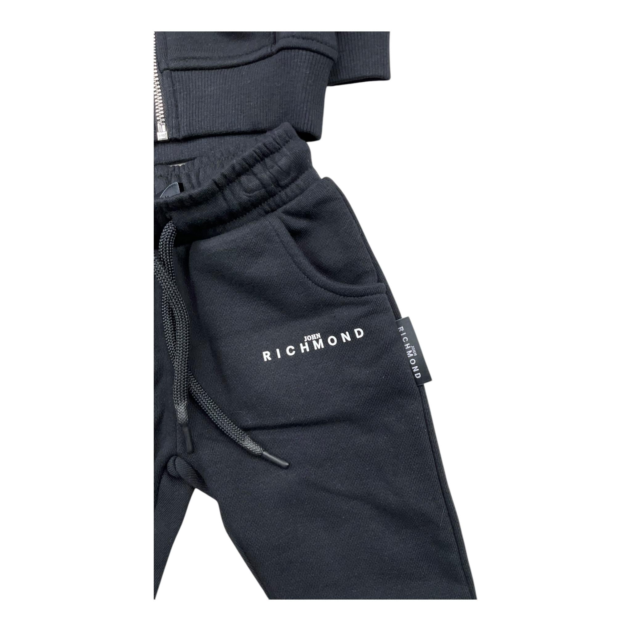 JOHN RICHMOND completo 2pz tinta unita felpa-pantalone Nero per Neonato RIA25007CF NERO JOHN RICHMOND