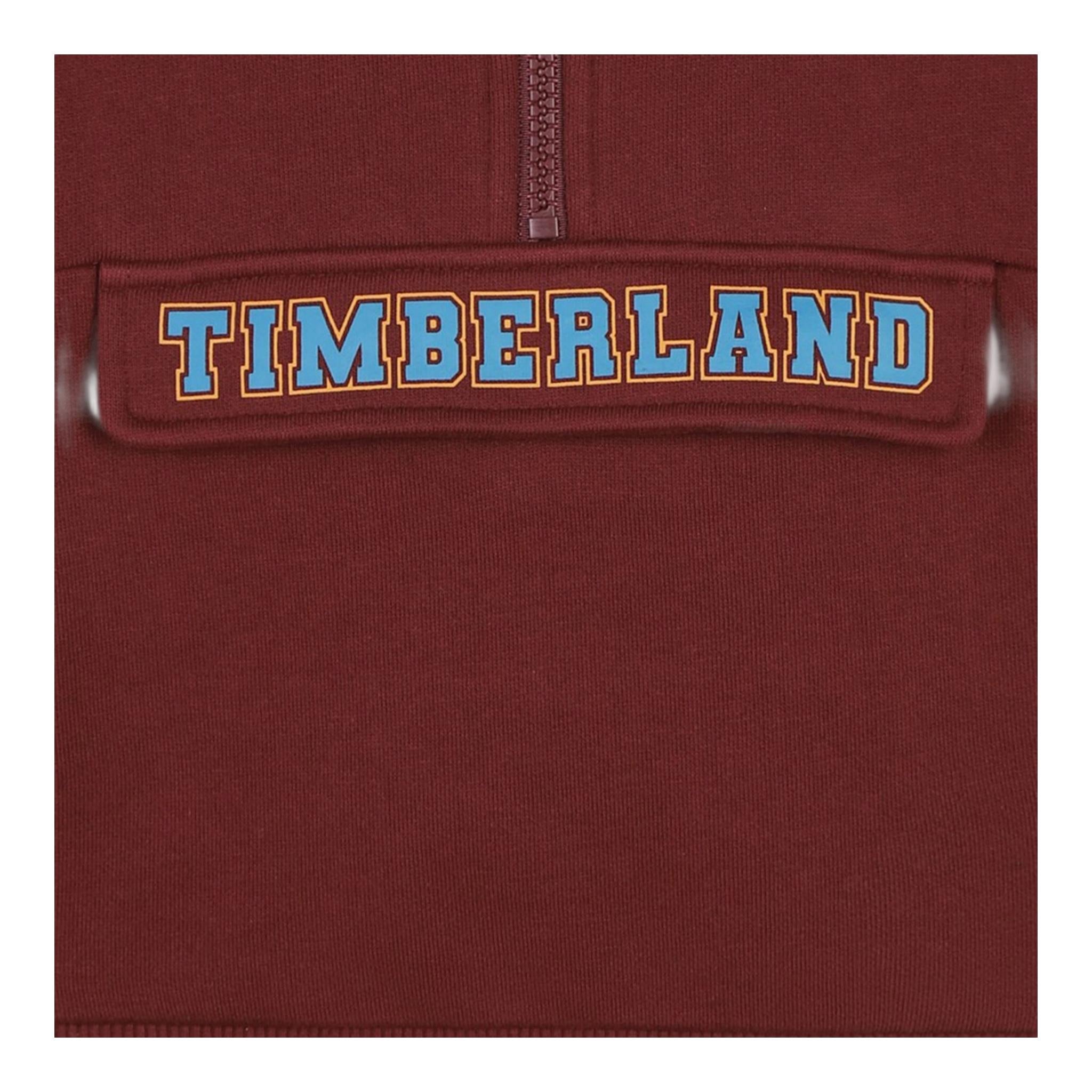 TIMBERLAND felpa chiusa con cappuccio tinta unita con logo Bordeaux per Bambino T60260 BORDEAUX TIMBERLAND