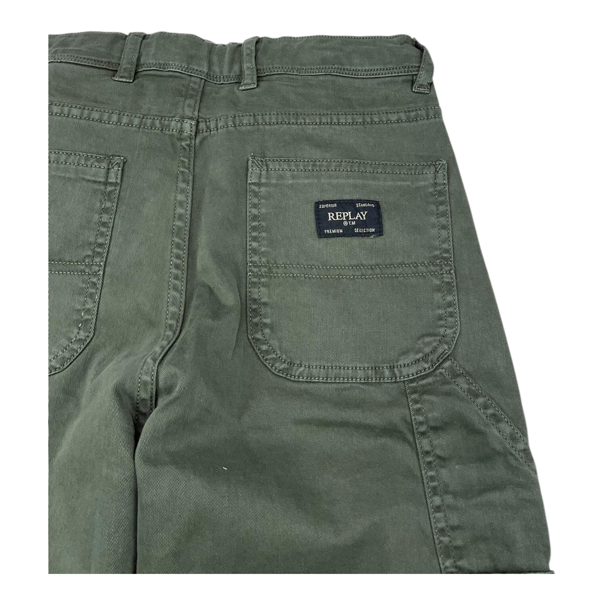 REPLAY pantalone tinta unita con girovita regolabile Verde per Bambino SB9086 VERDE REPLAY
