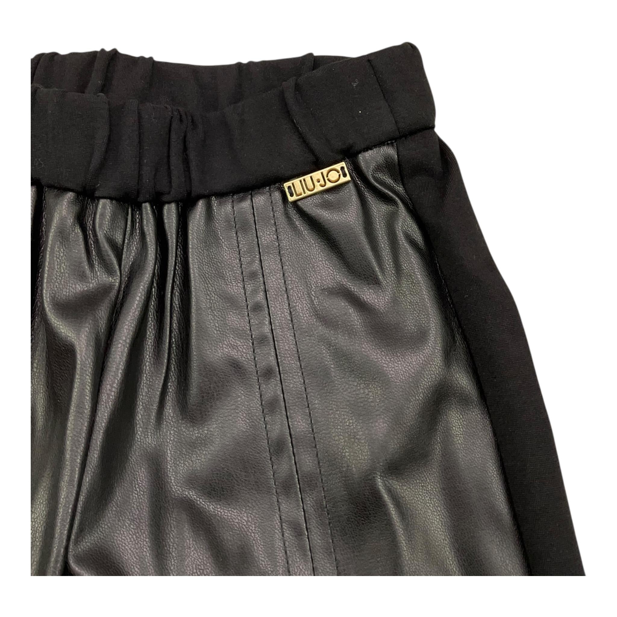 LIU JO pantalone tinta unita modello zampa in ecopelle Nero per Bambina KF4009 NERO LIU JO